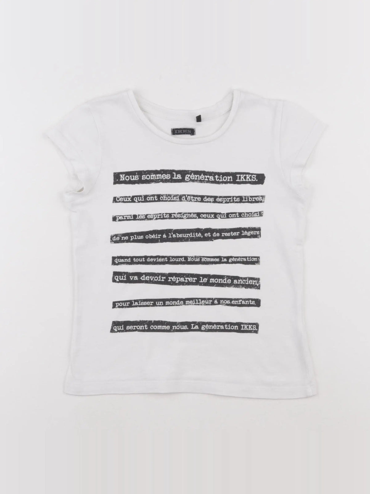 IKKS - tee-shirt blanc, noir - 6 ans