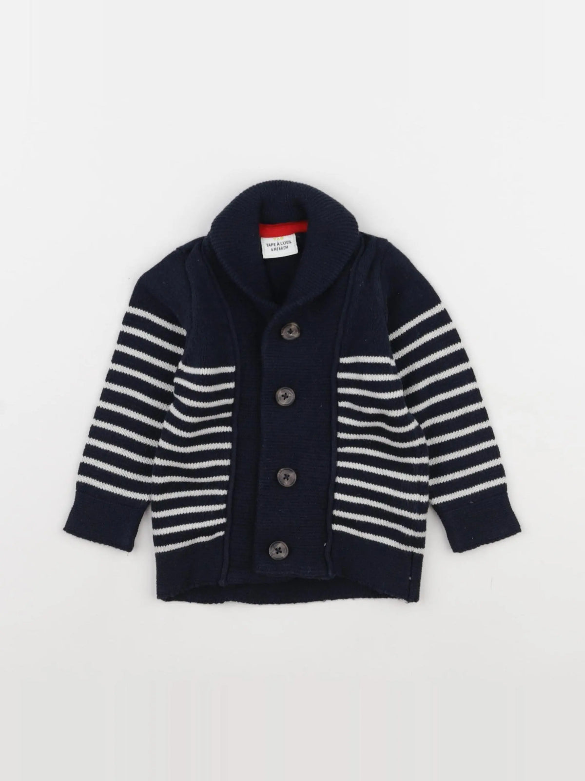 Tape à l'oeil - gilet bleu, blanc - 6 mois