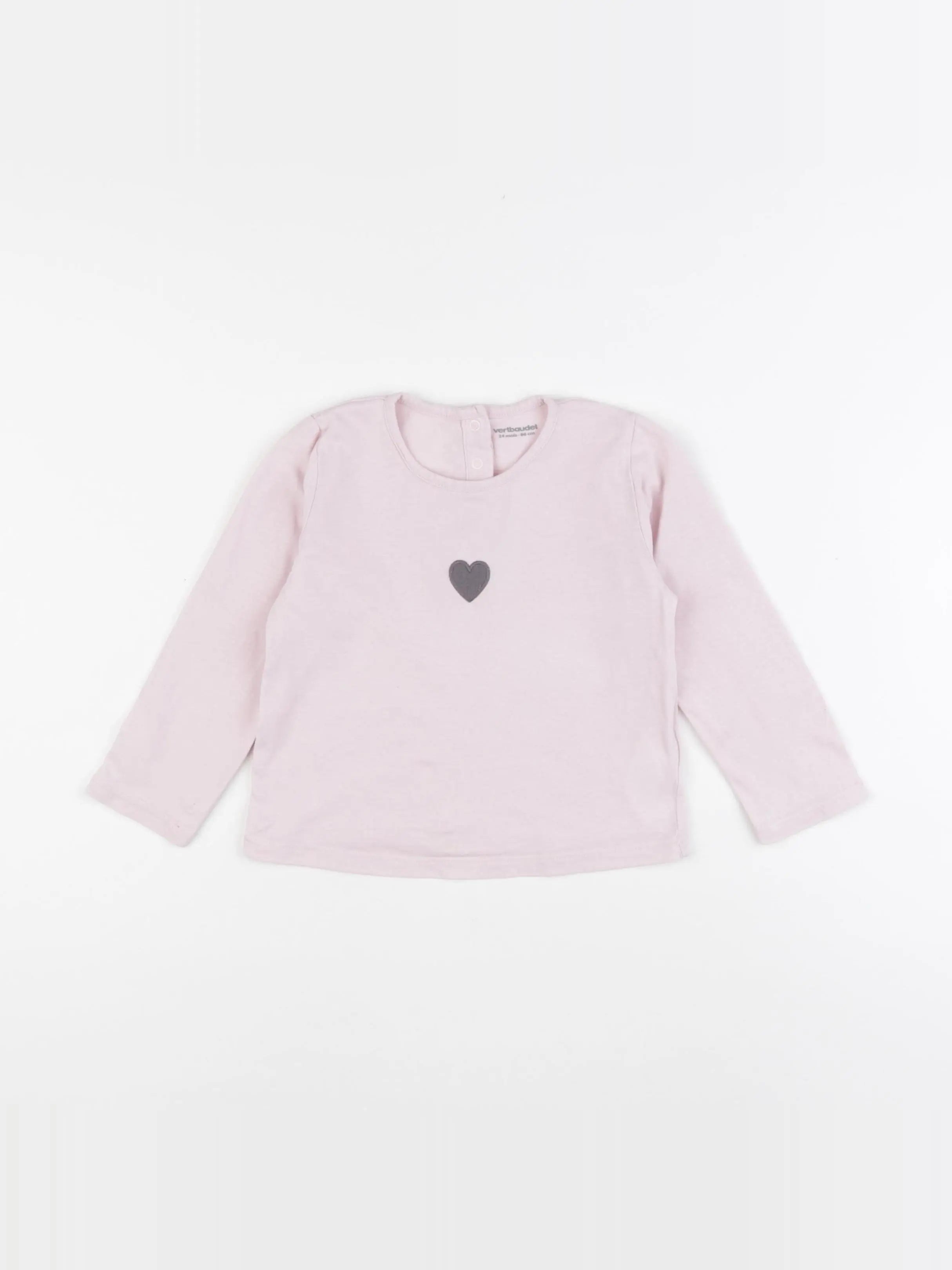 Vertbaudet - tee-shirt rose - 24 mois