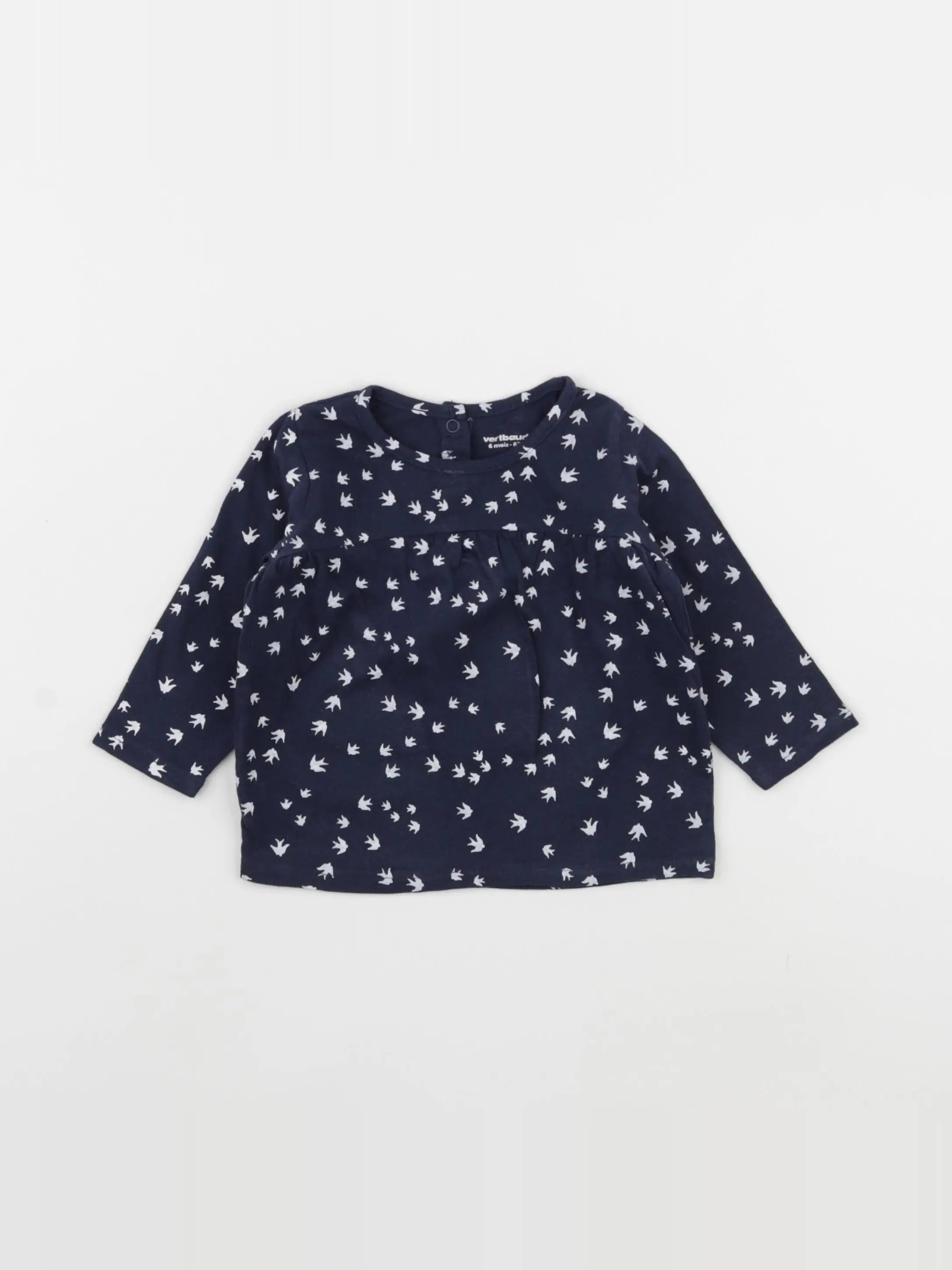 Vertbaudet - tee-shirt bleu - 6 mois