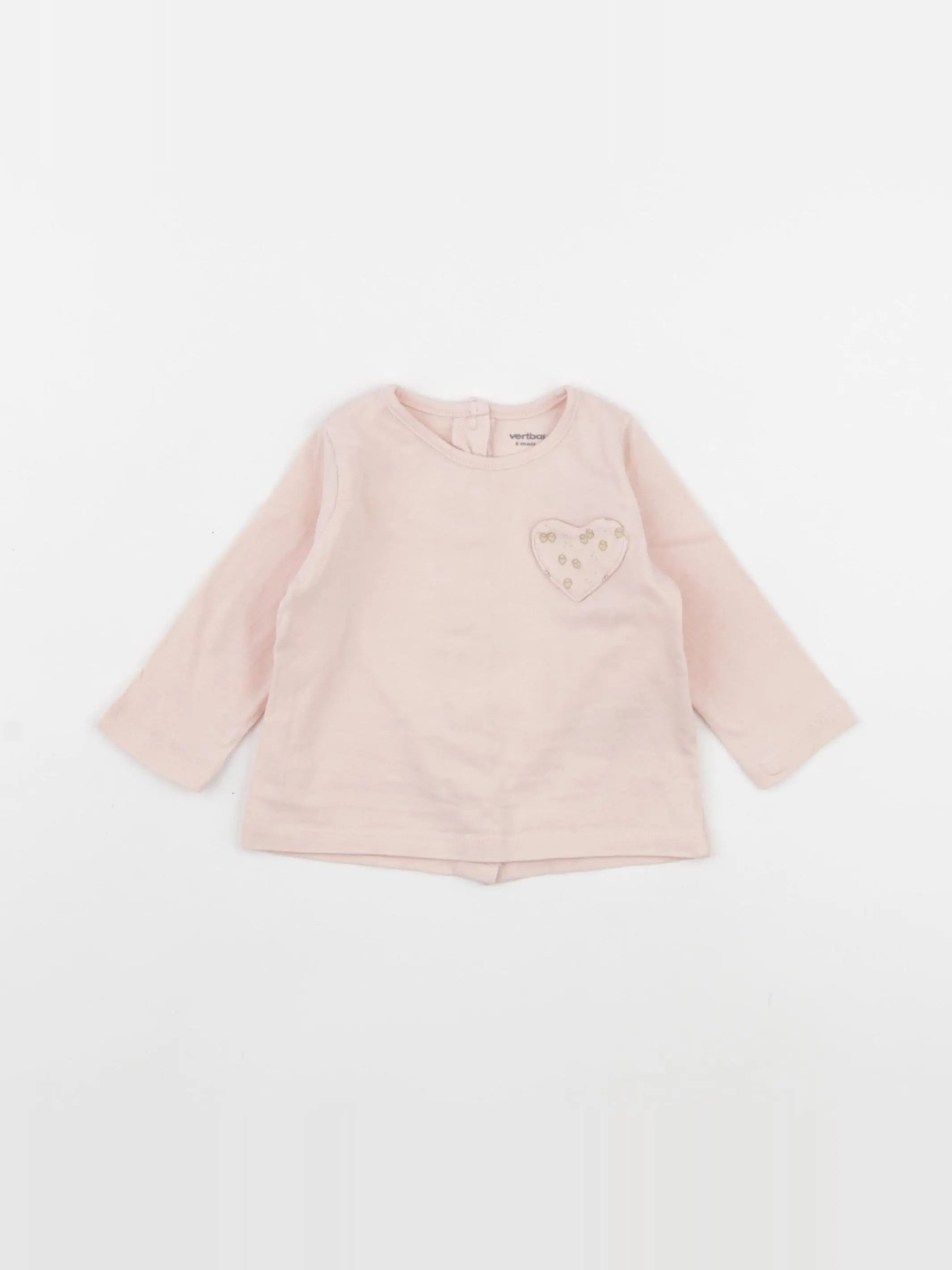 Vertbaudet - tee-shirt rose - 6 mois