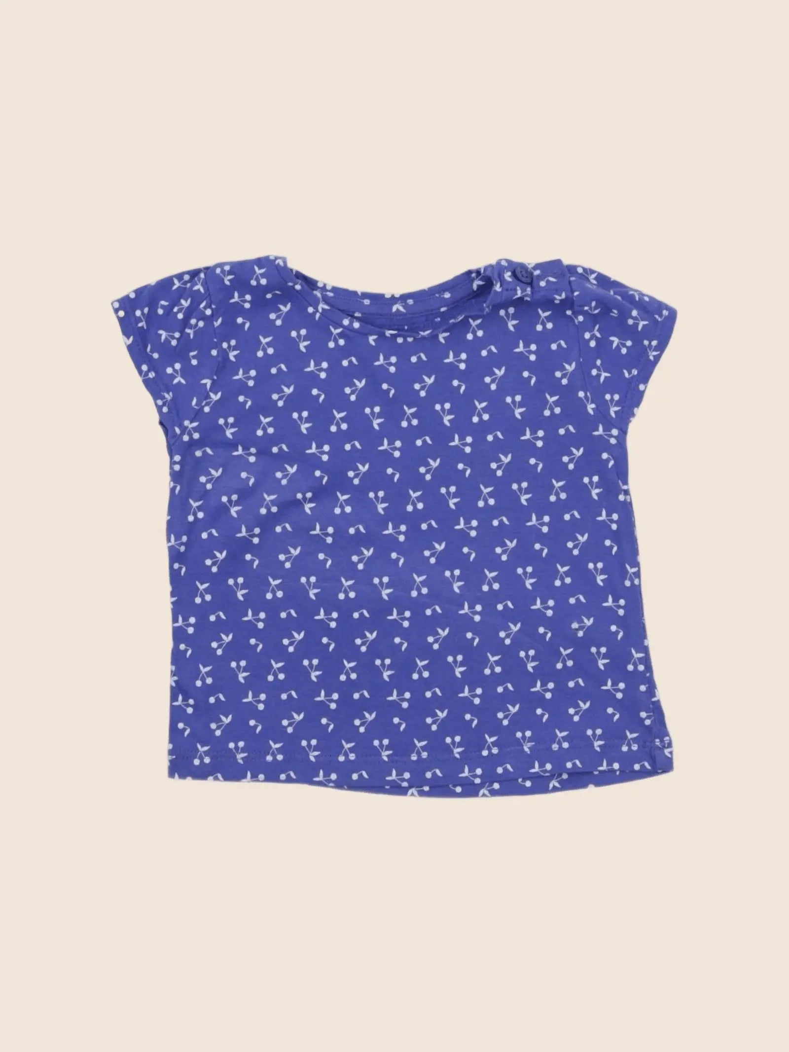 Vertbaudet - tee-shirt bleu - 6 mois