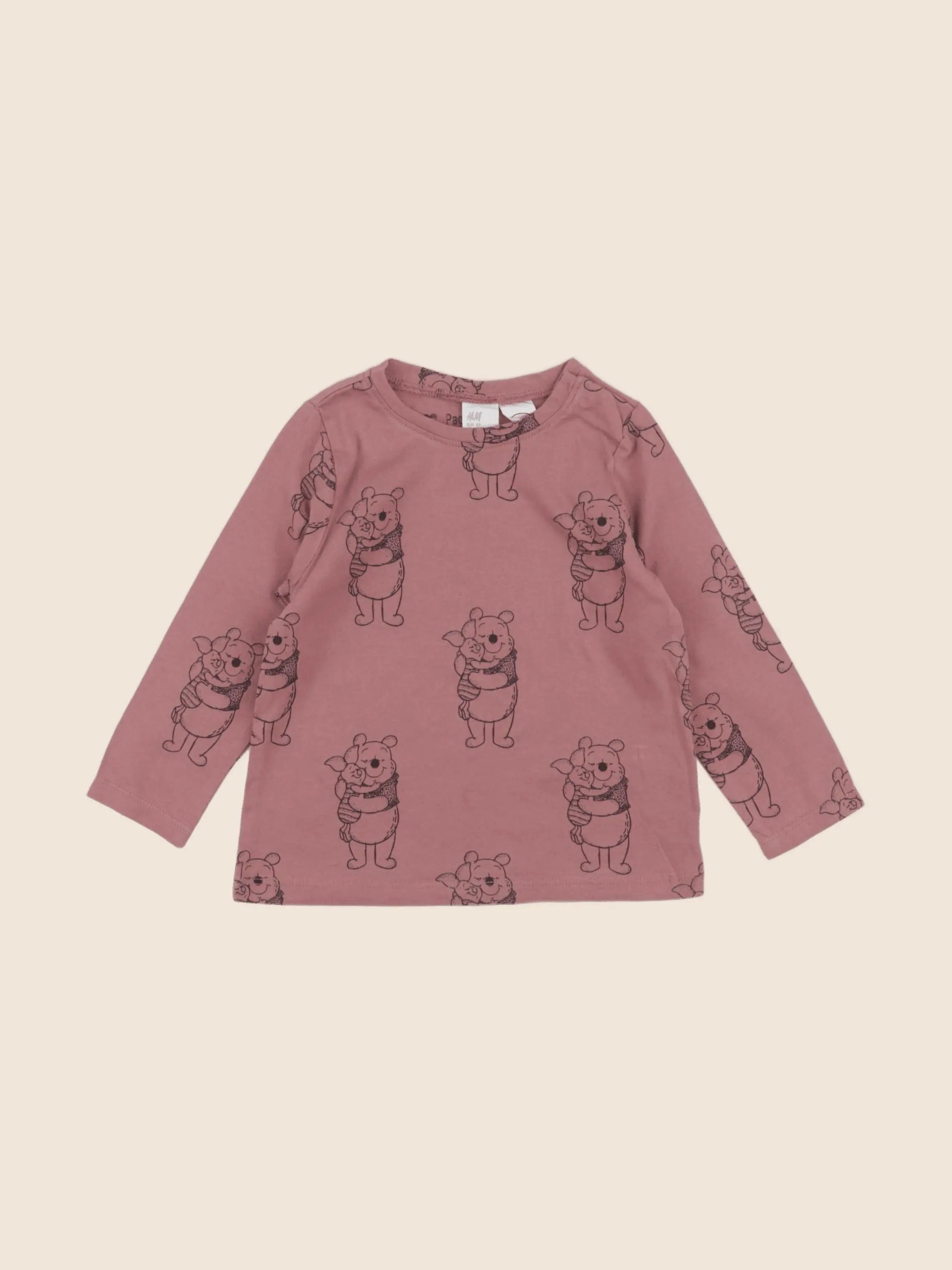 H&M - tee-shirt rose - 12/9 mois