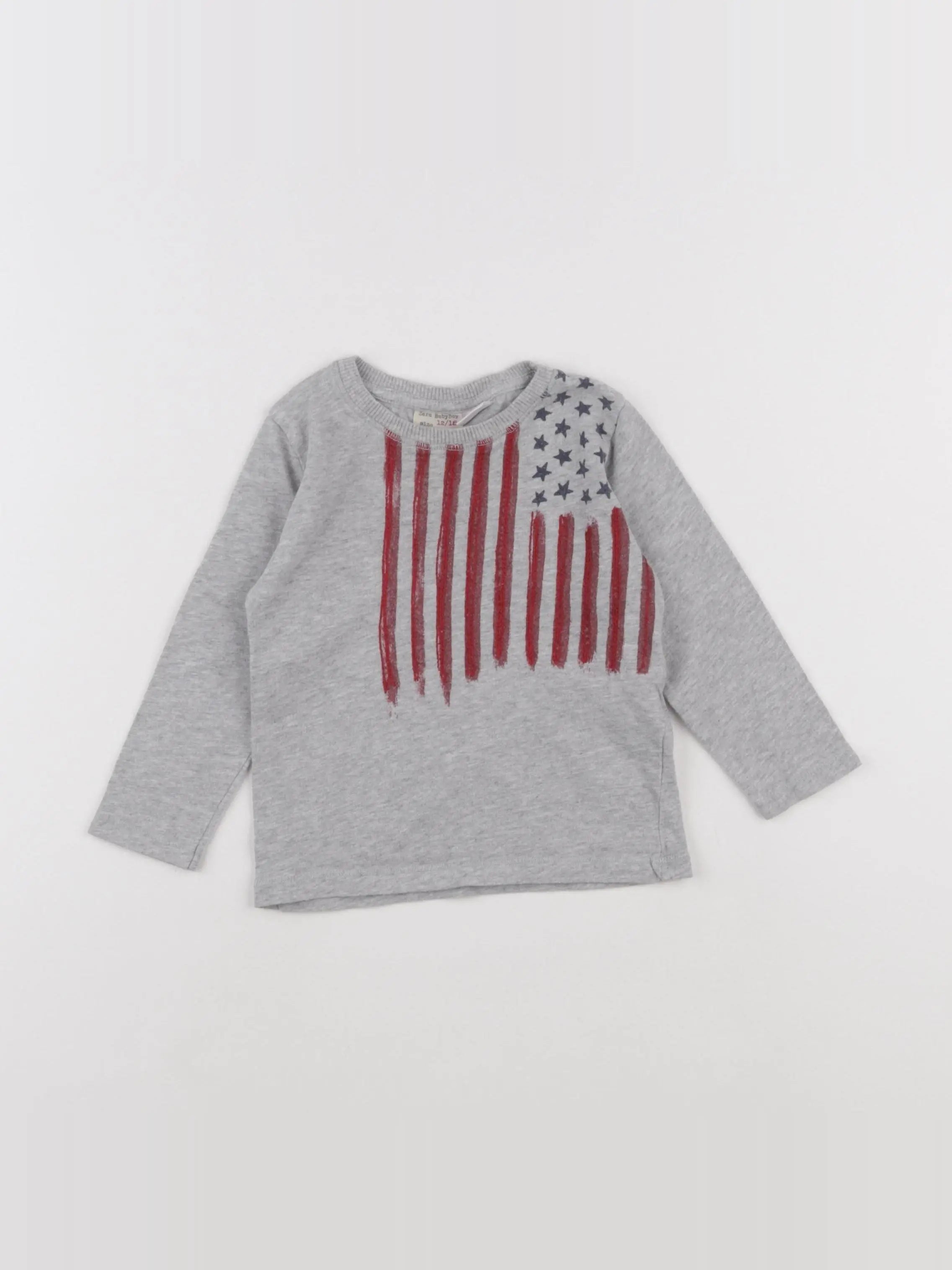 Zara - tee-shirt gris - 12/18 mois