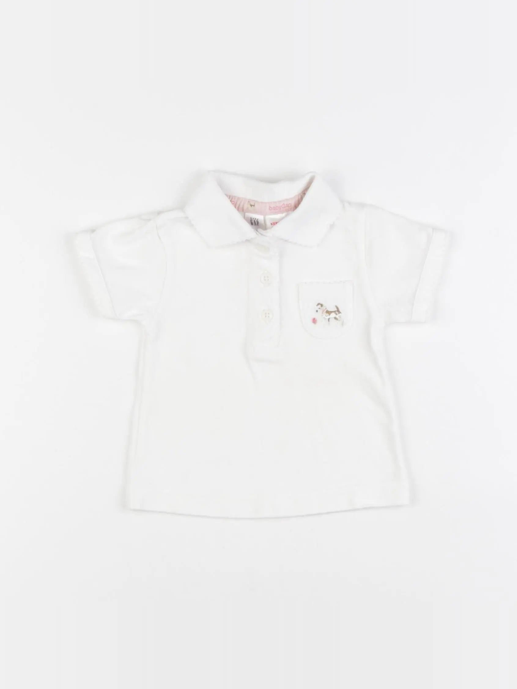 GAP - polo blanc - 3/6 mois