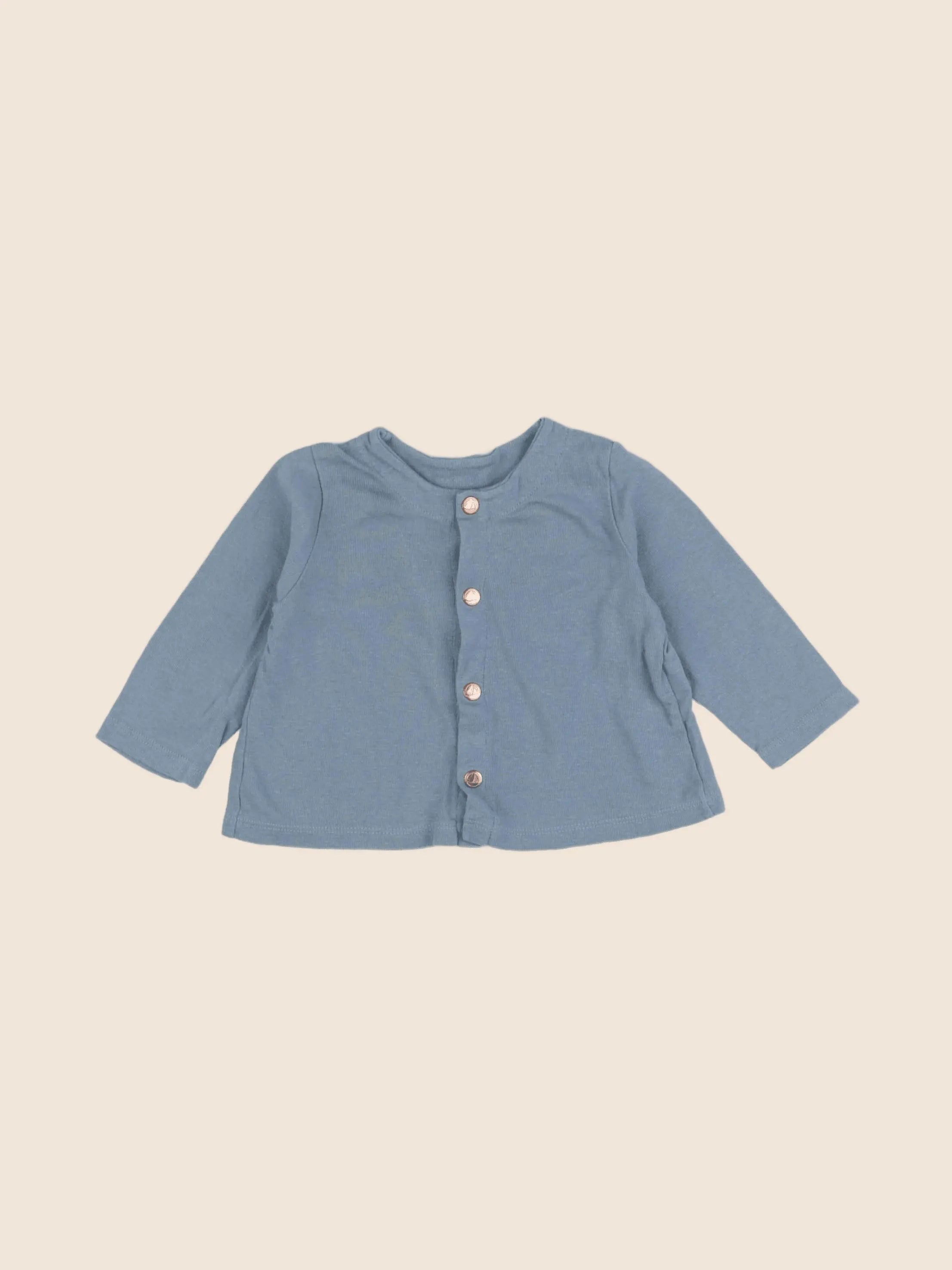 Petit Bateau - tee-shirt bleu - 6 mois