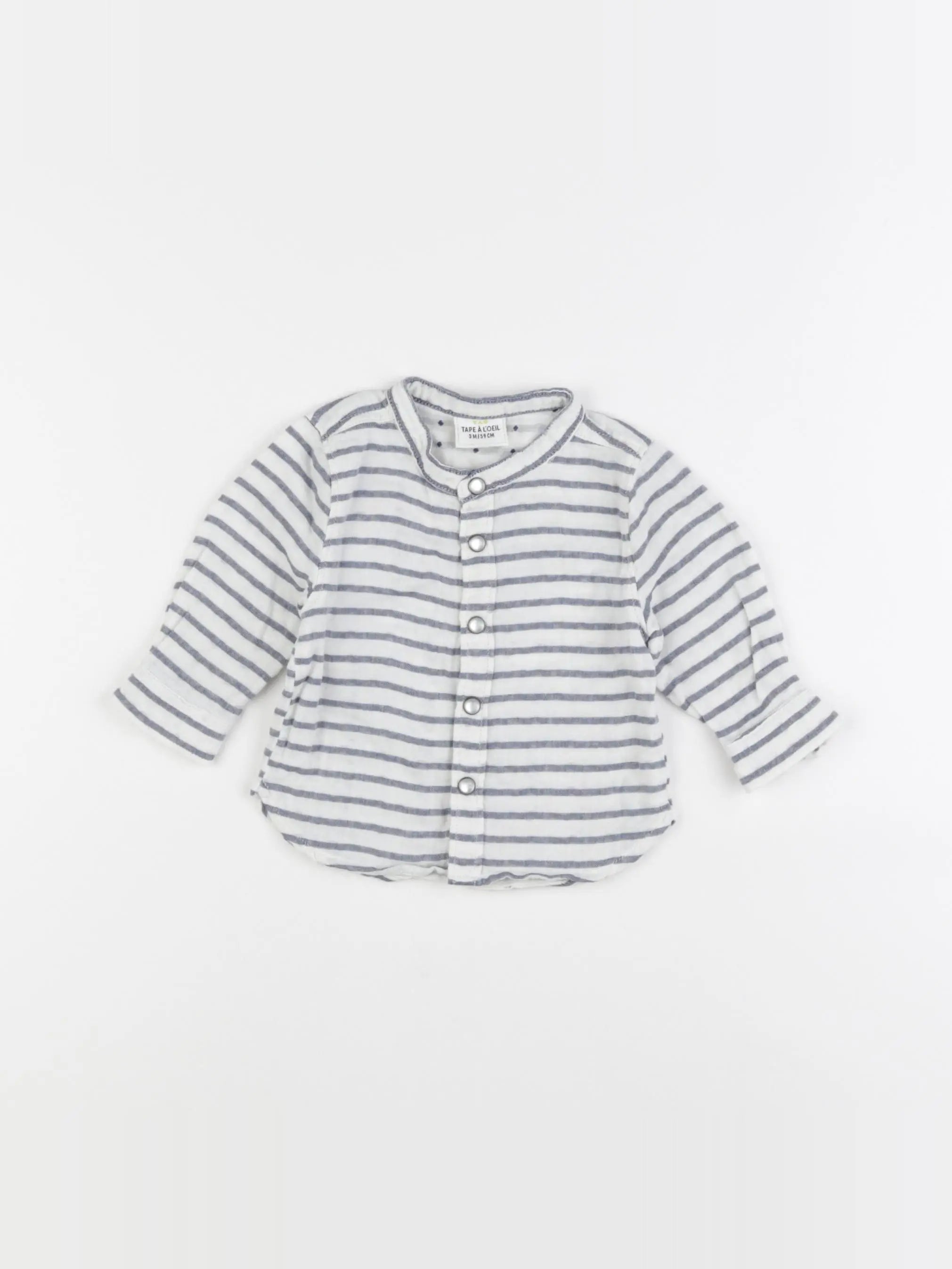 Tape à l'oeil - chemise blanc, bleu - 3 mois