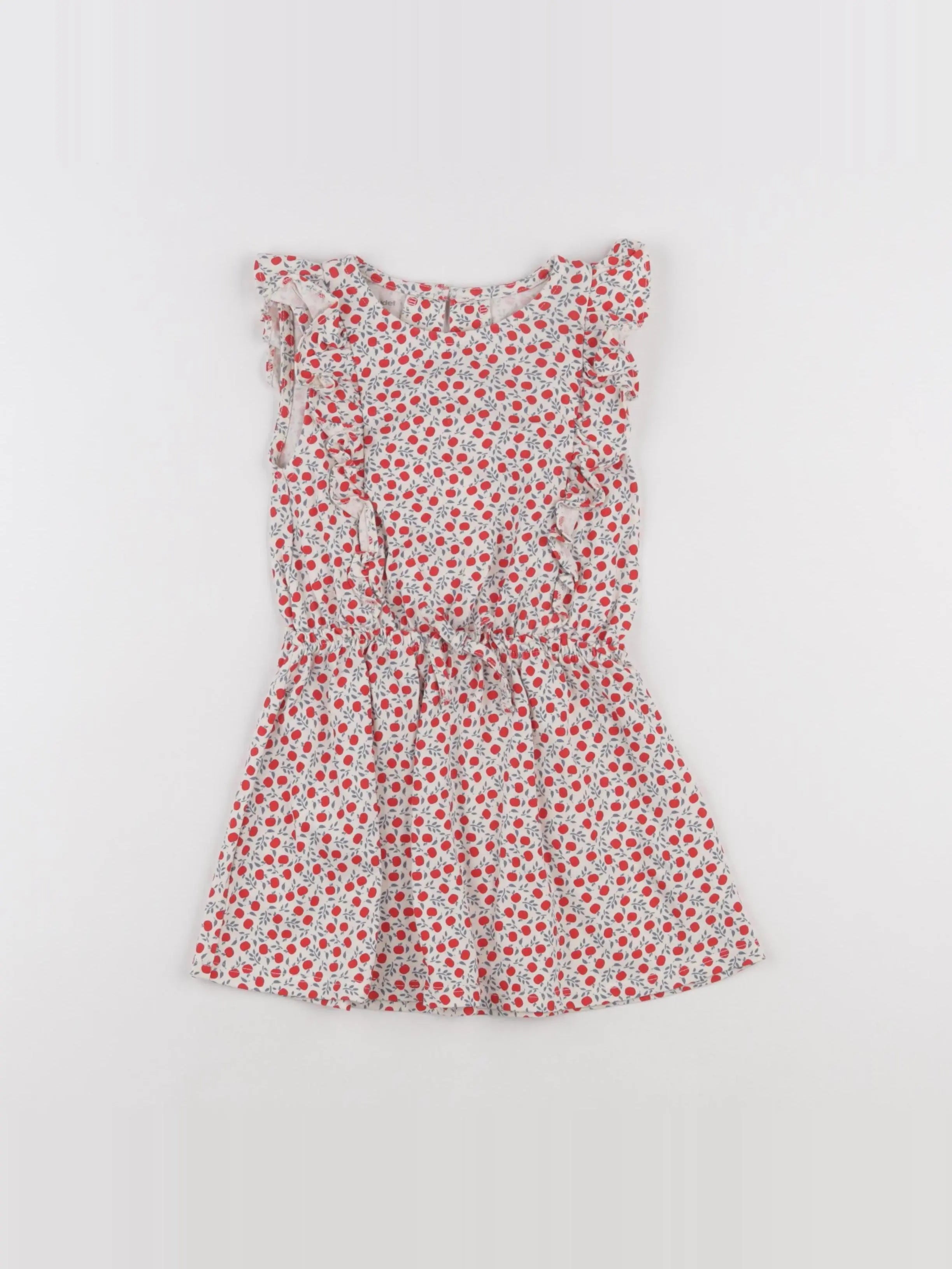 Vertbaudet - robe blanc, rouge - 3 ans