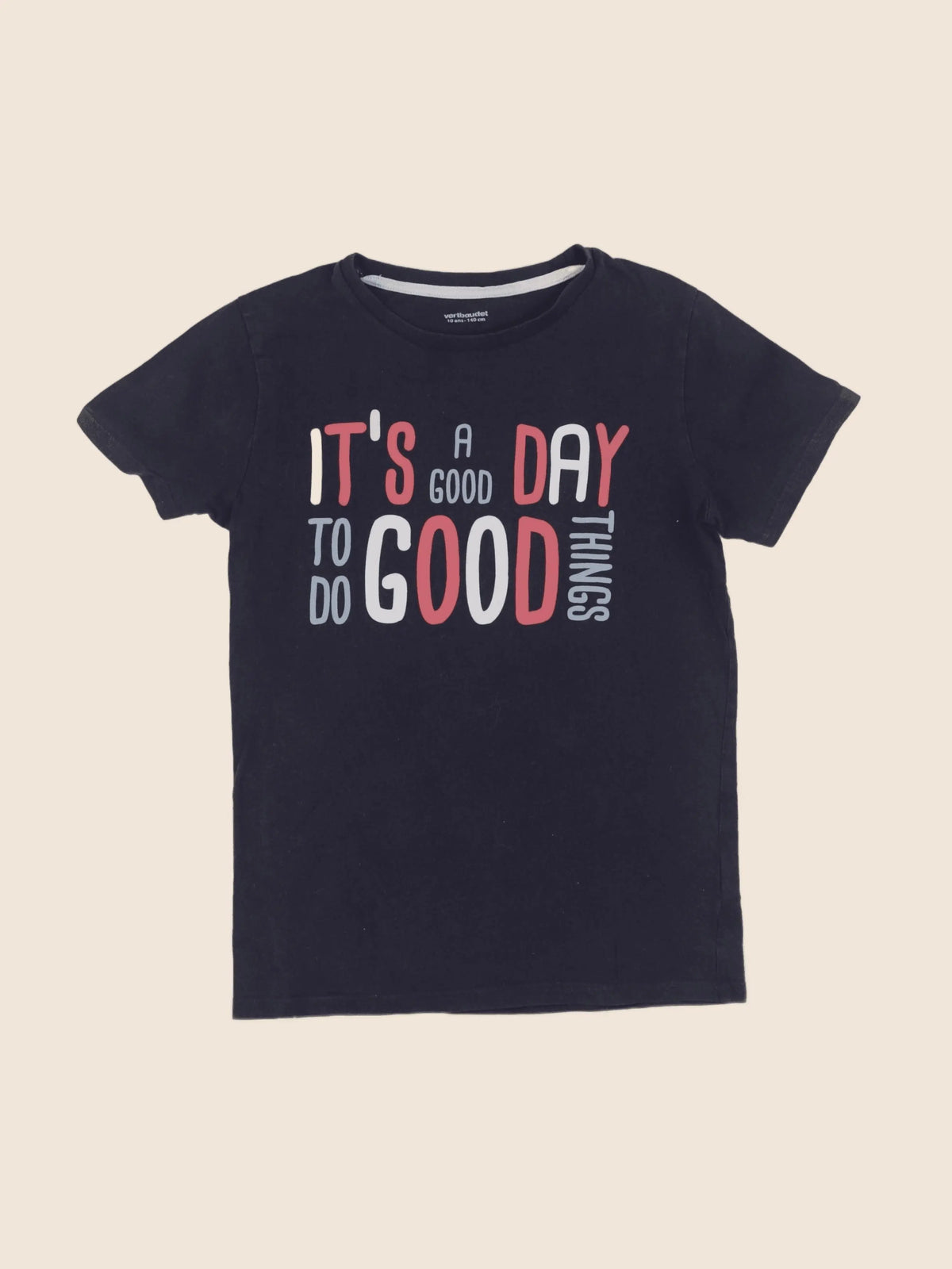 Vertbaudet - tee-shirt bleu - 10 ans