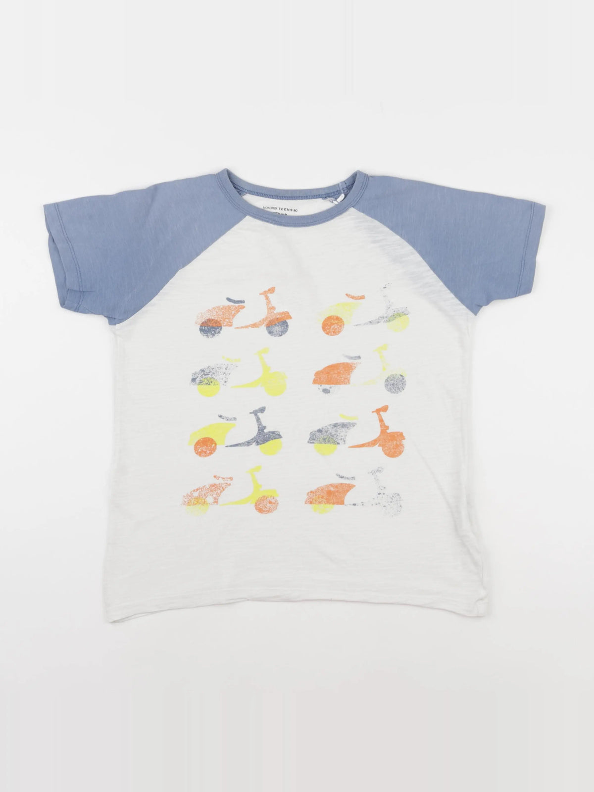 Monoprix - tee-shirt blanc, bleu - 12 ans