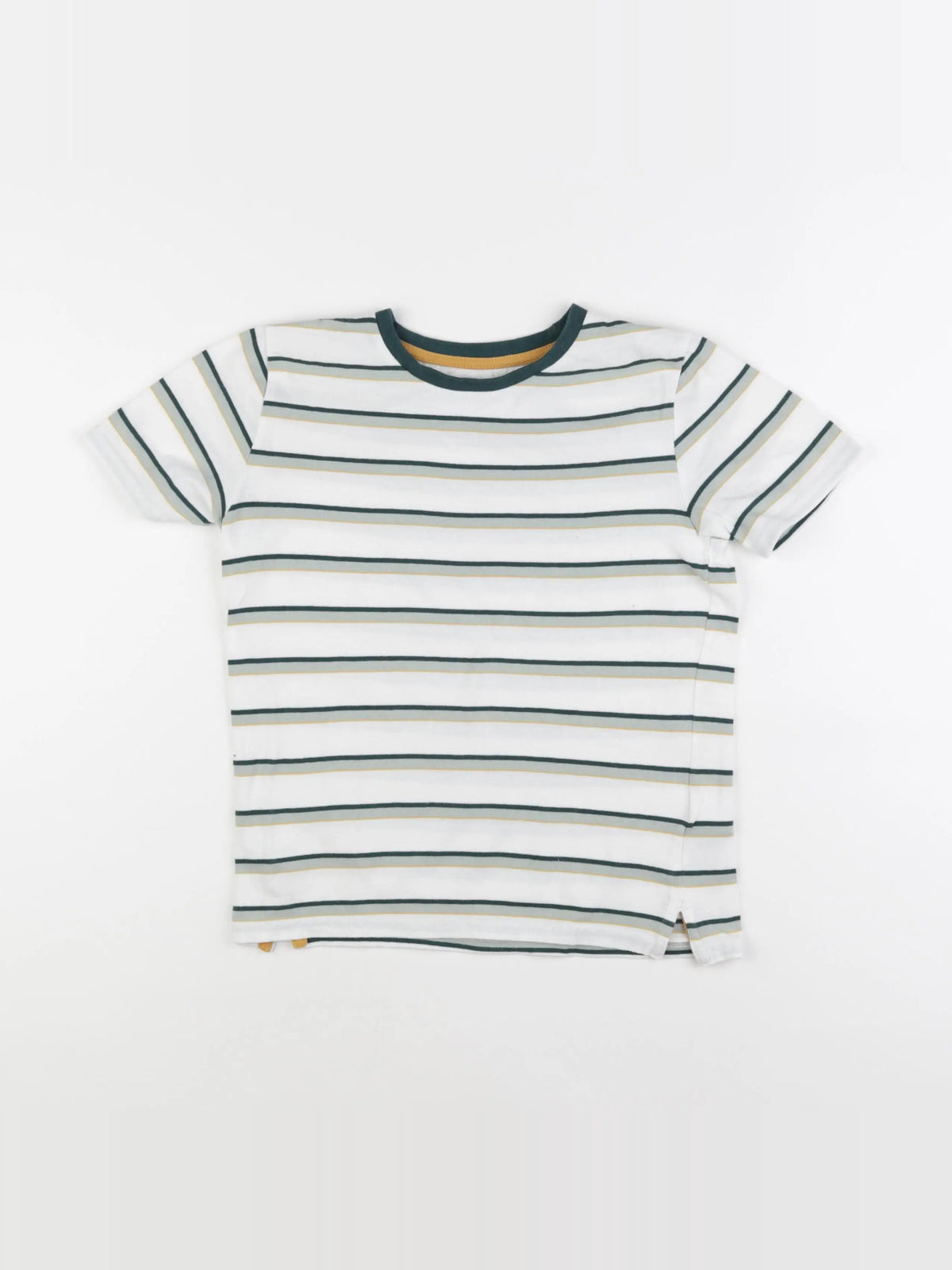 Vertbaudet - tee-shirt blanc, vert - 10 ans