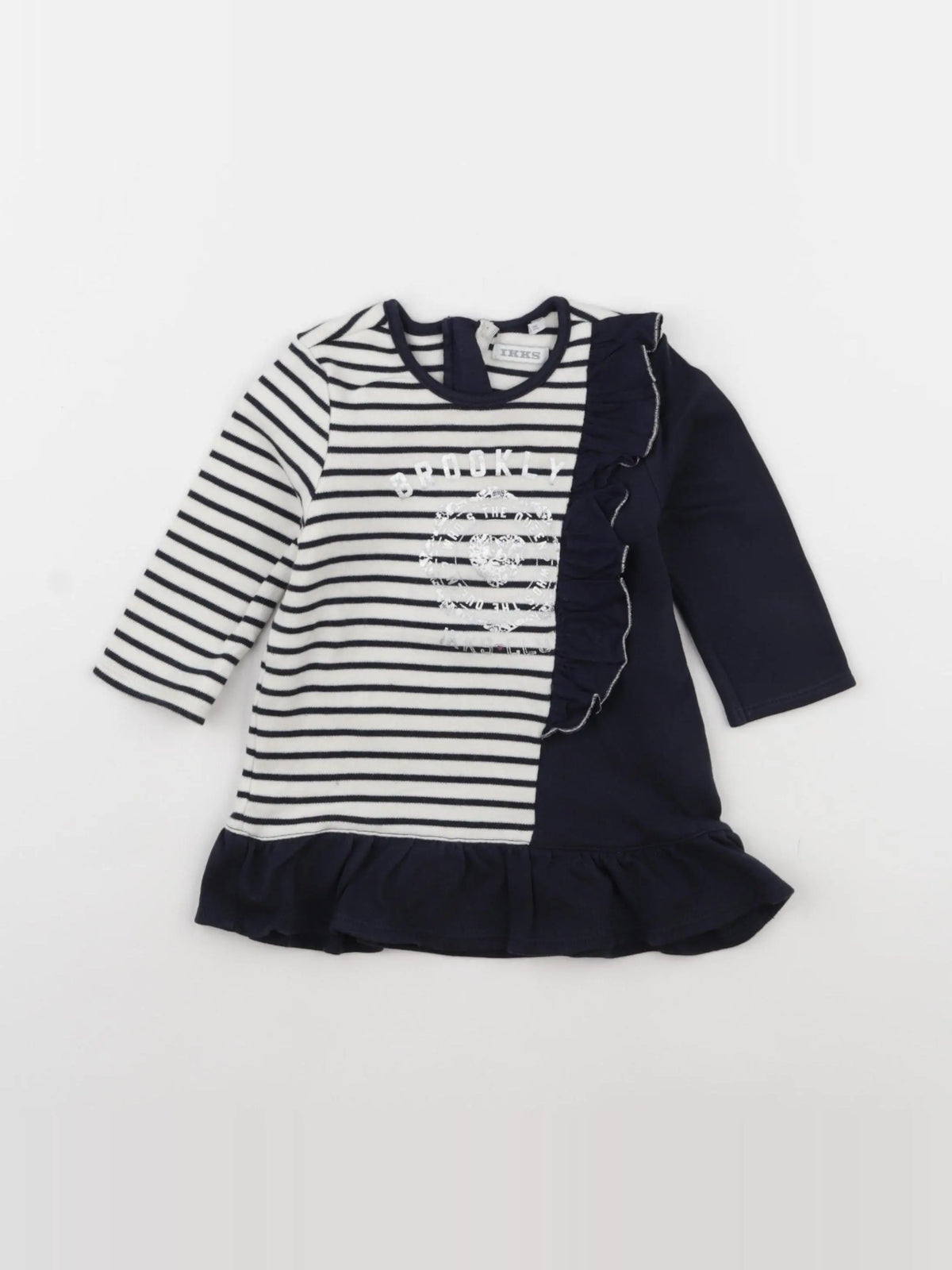 IKKS - robe bleu, blanc - 12 mois