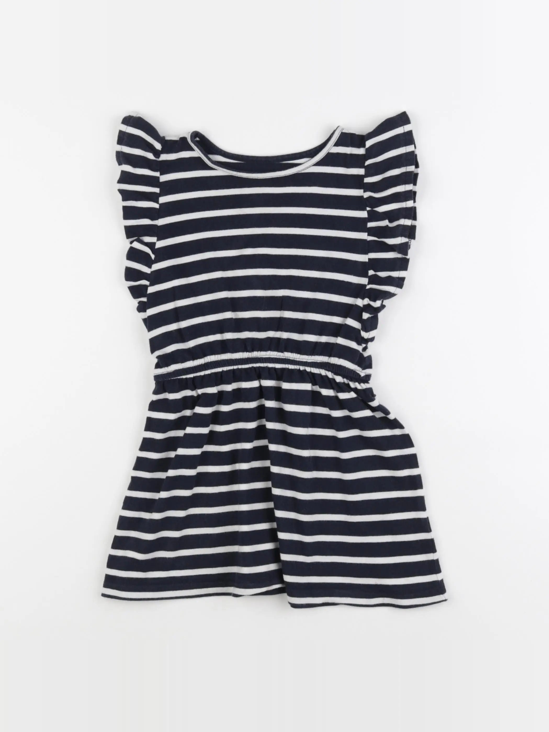 Monoprix - robe blanc, bleu - 3 ans
