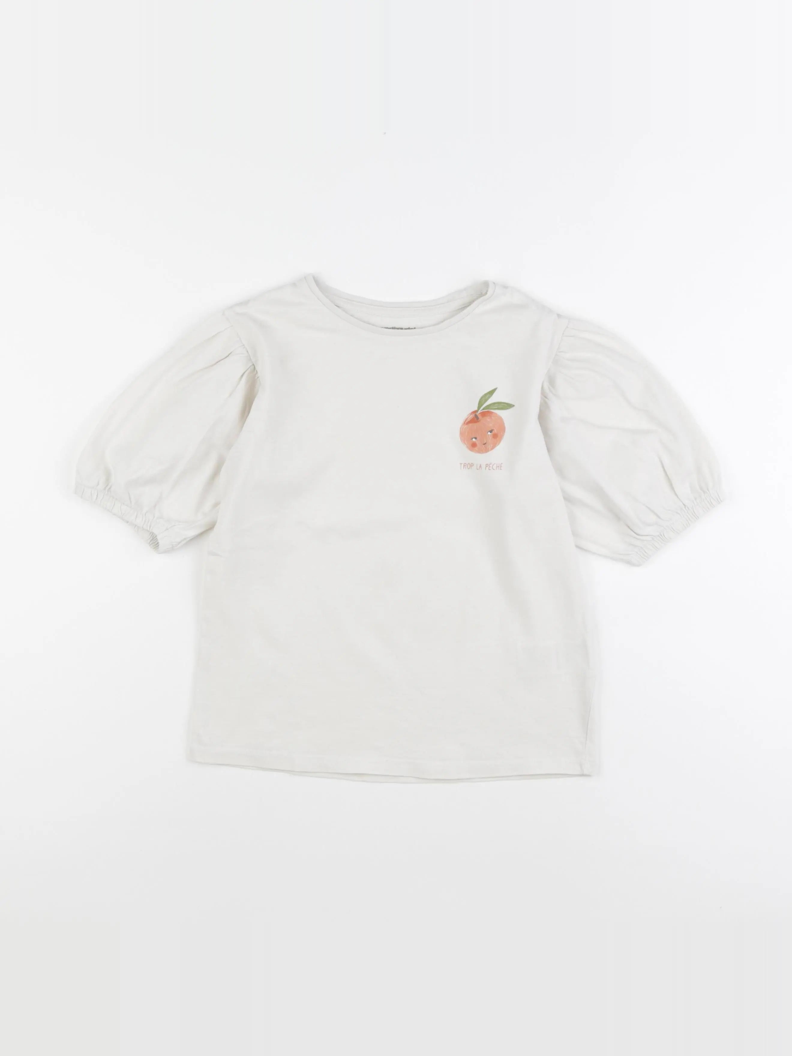 Vertbaudet - tee-shirt beige - 8 ans