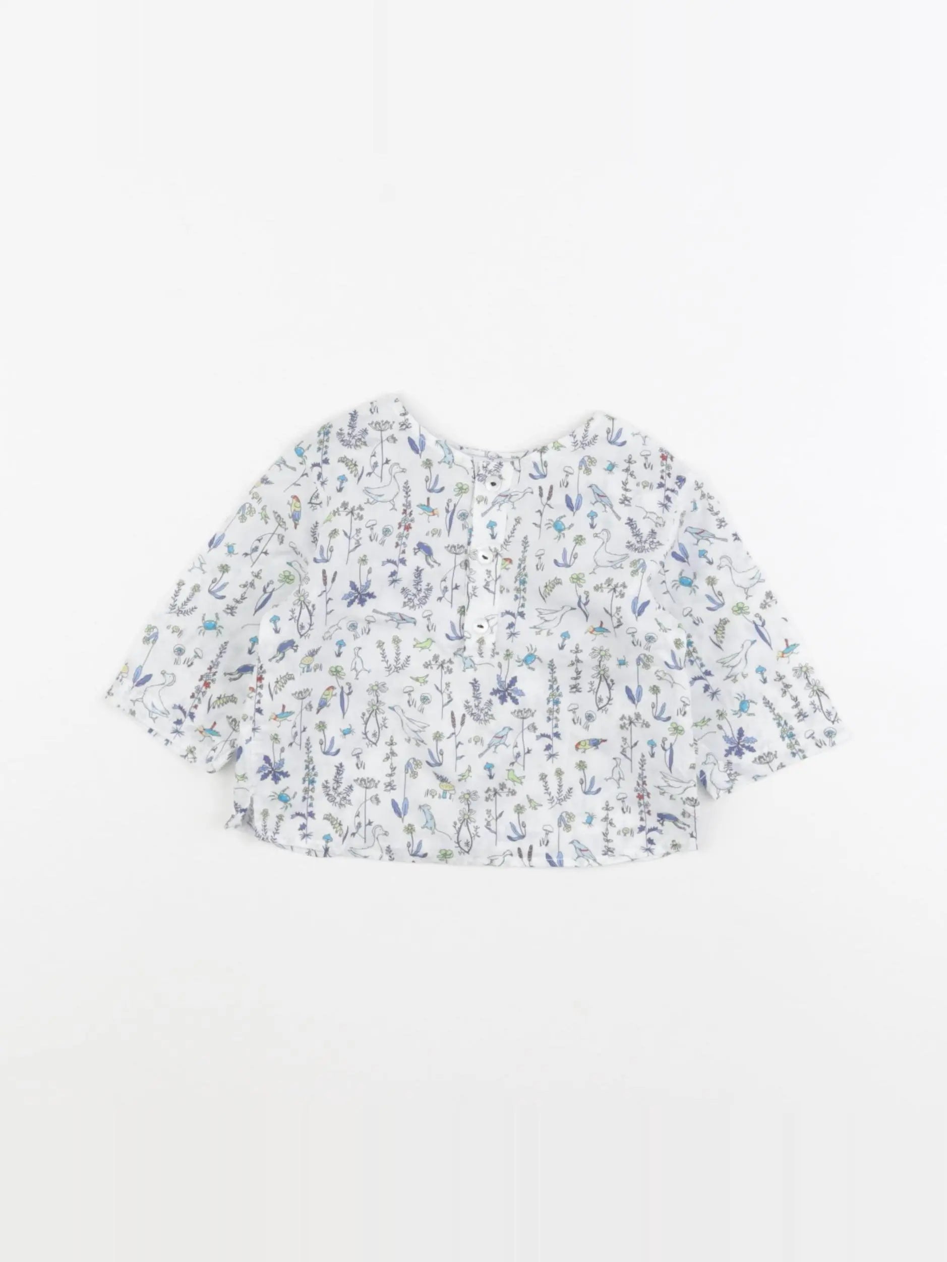 Jacadi - chemise blanc, bleu - 3 mois
