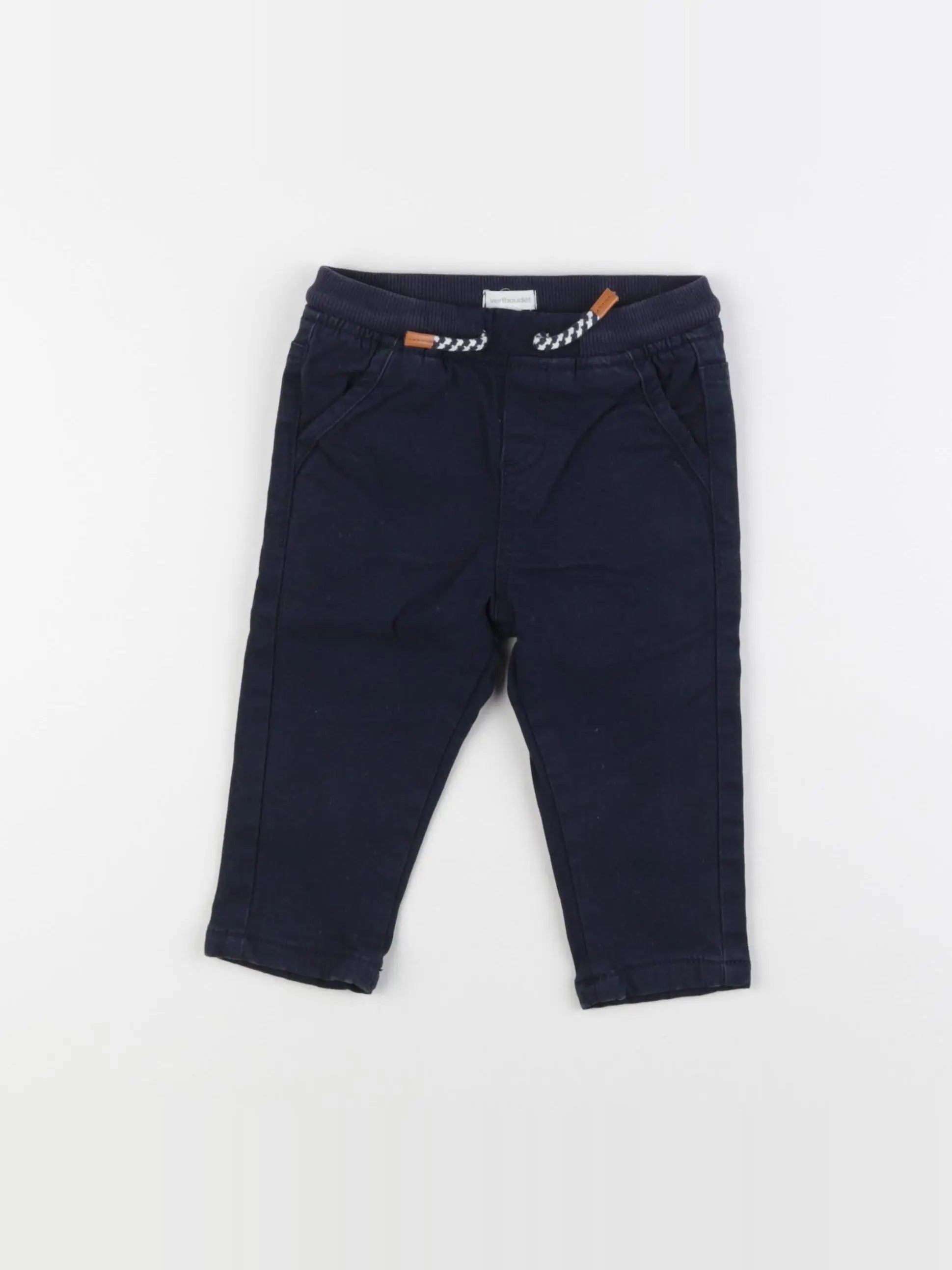 Vertbaudet - pantalon bleu - 12 mois