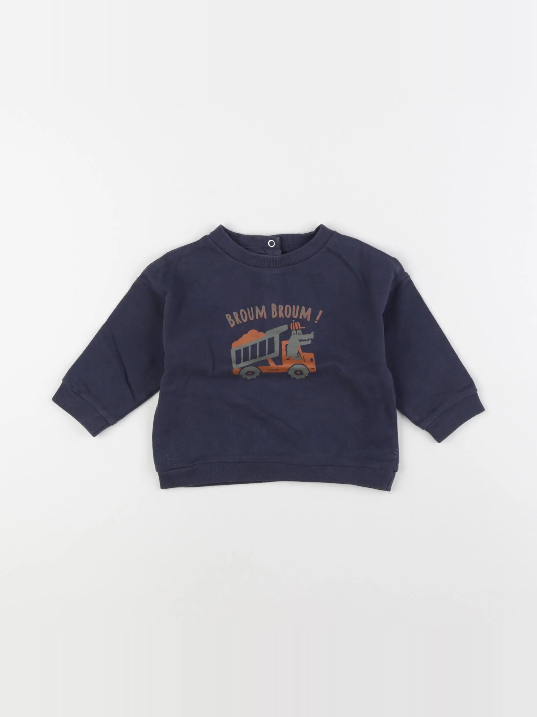 Vertbaudet - sweat bleu - 9 mois