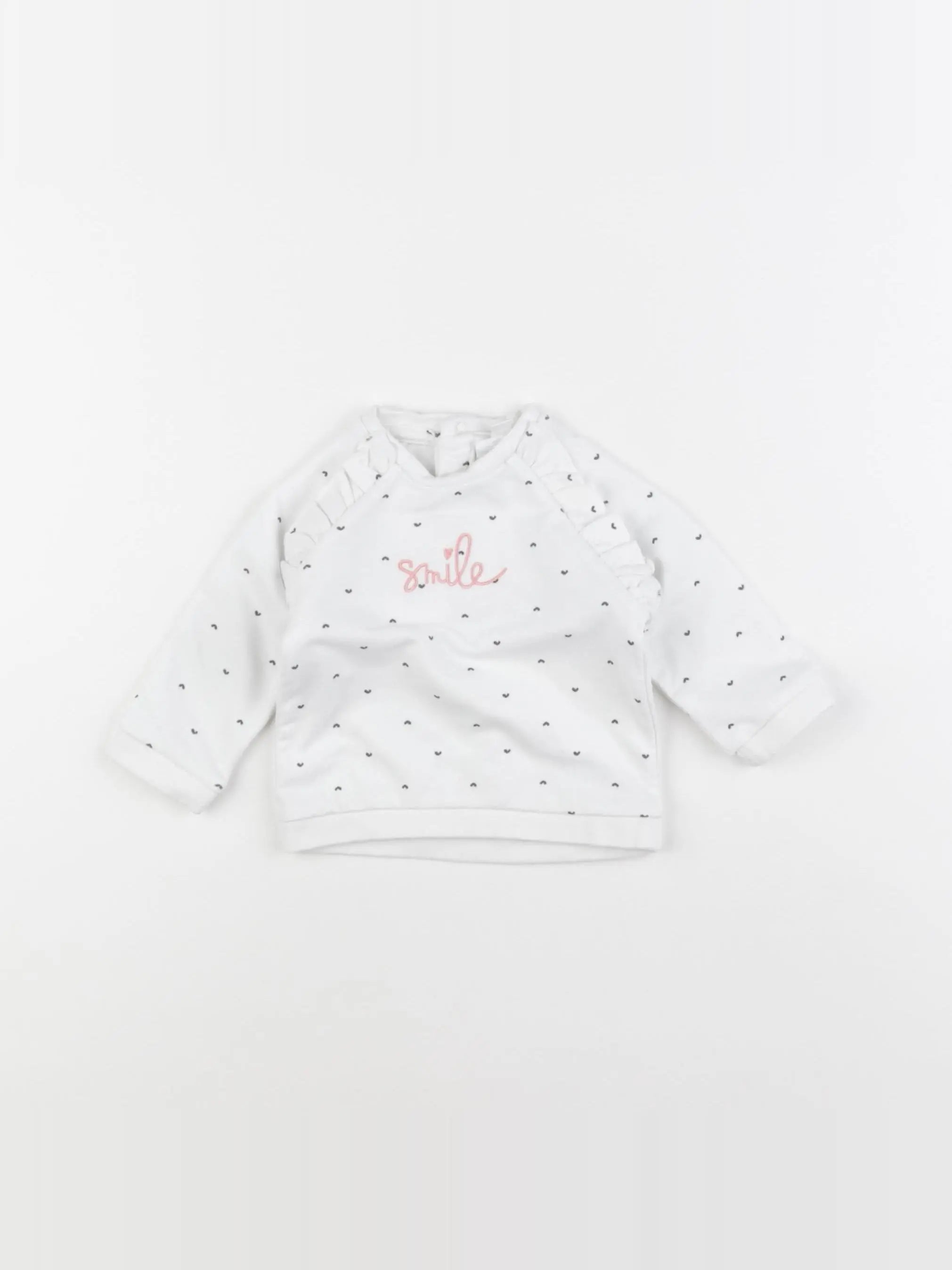 Vertbaudet - sweat blanc - 3 mois