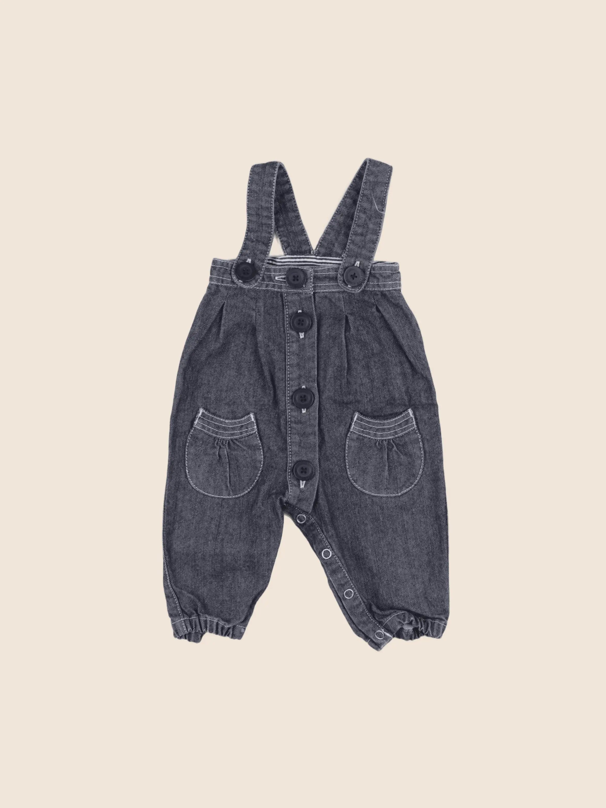 Petit Bateau - salopette bleu - 3 mois