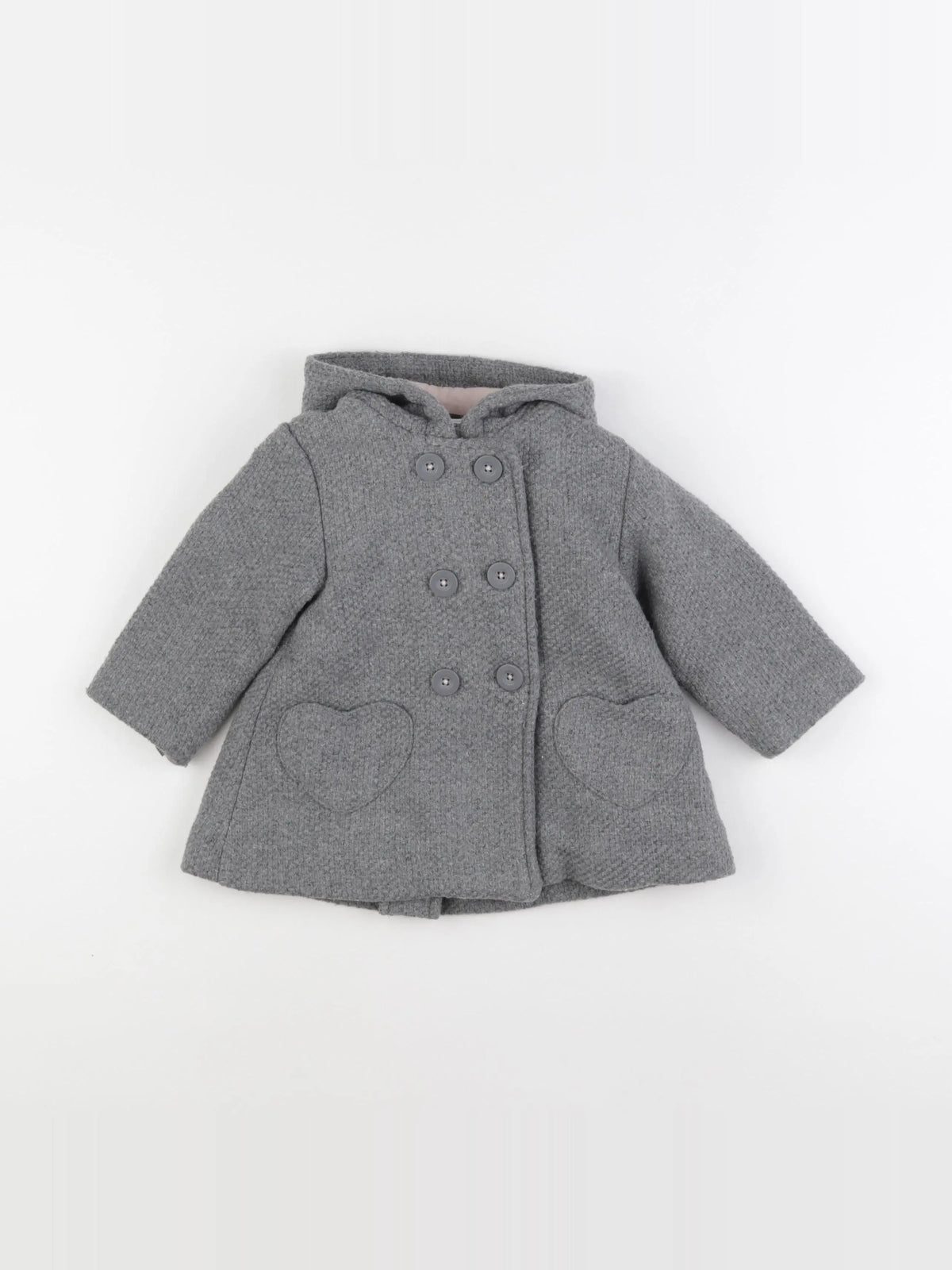 Vertbaudet - manteau gris - 12 mois