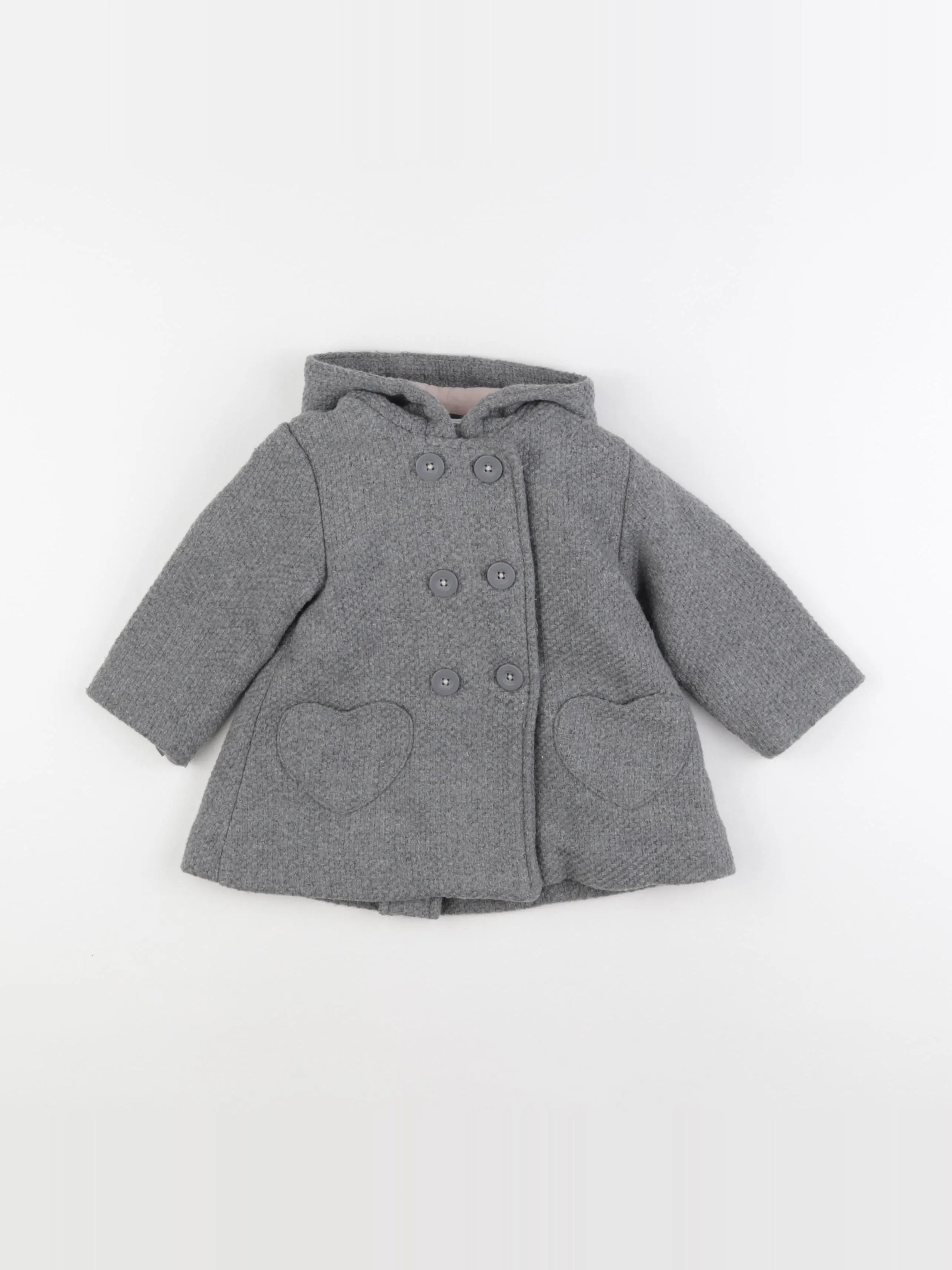 Vertbaudet - manteau gris - 12 mois