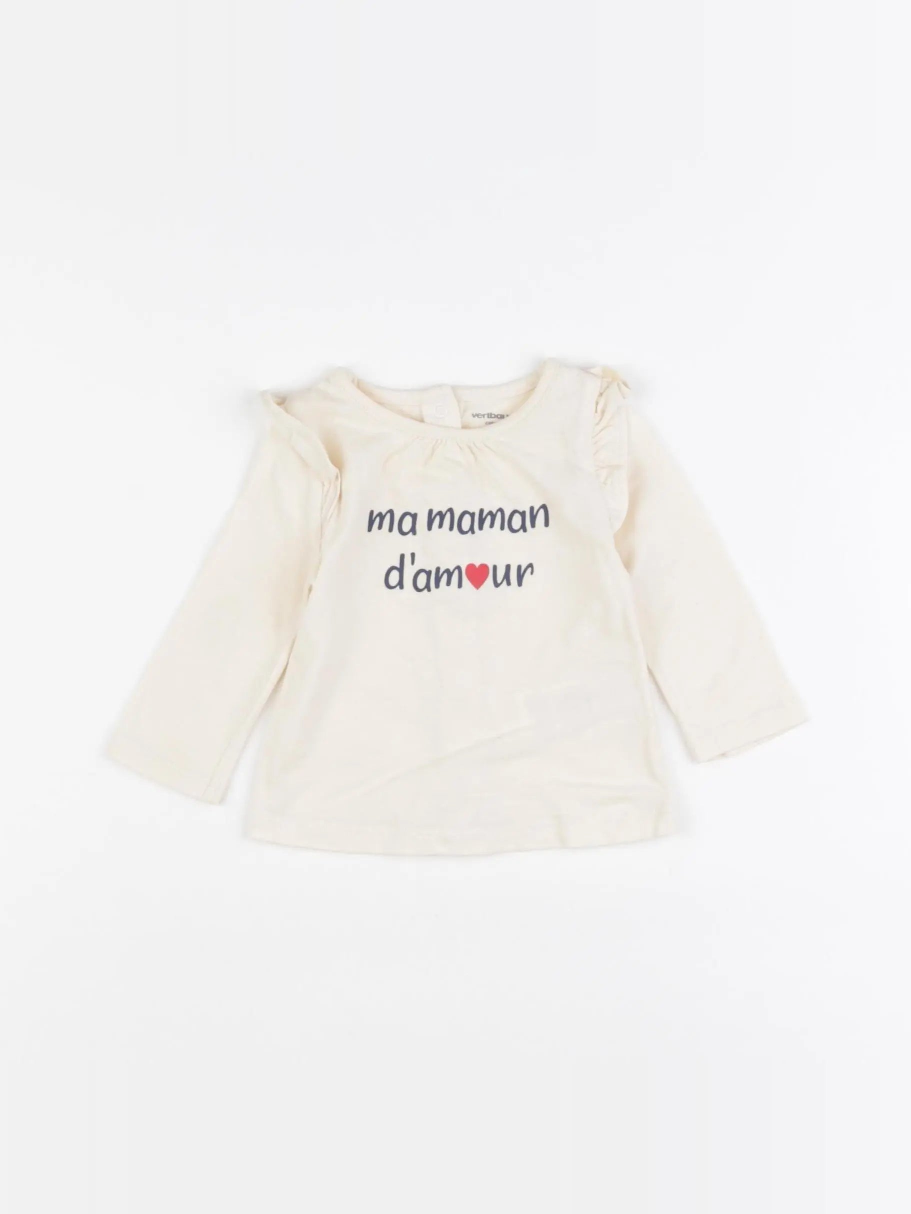 Vertbaudet - tee-shirt beige - 3 mois