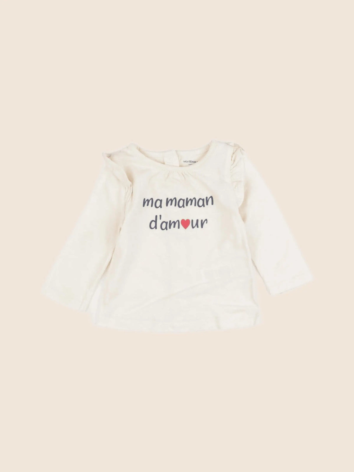 Vertbaudet - tee-shirt beige - 3 mois
