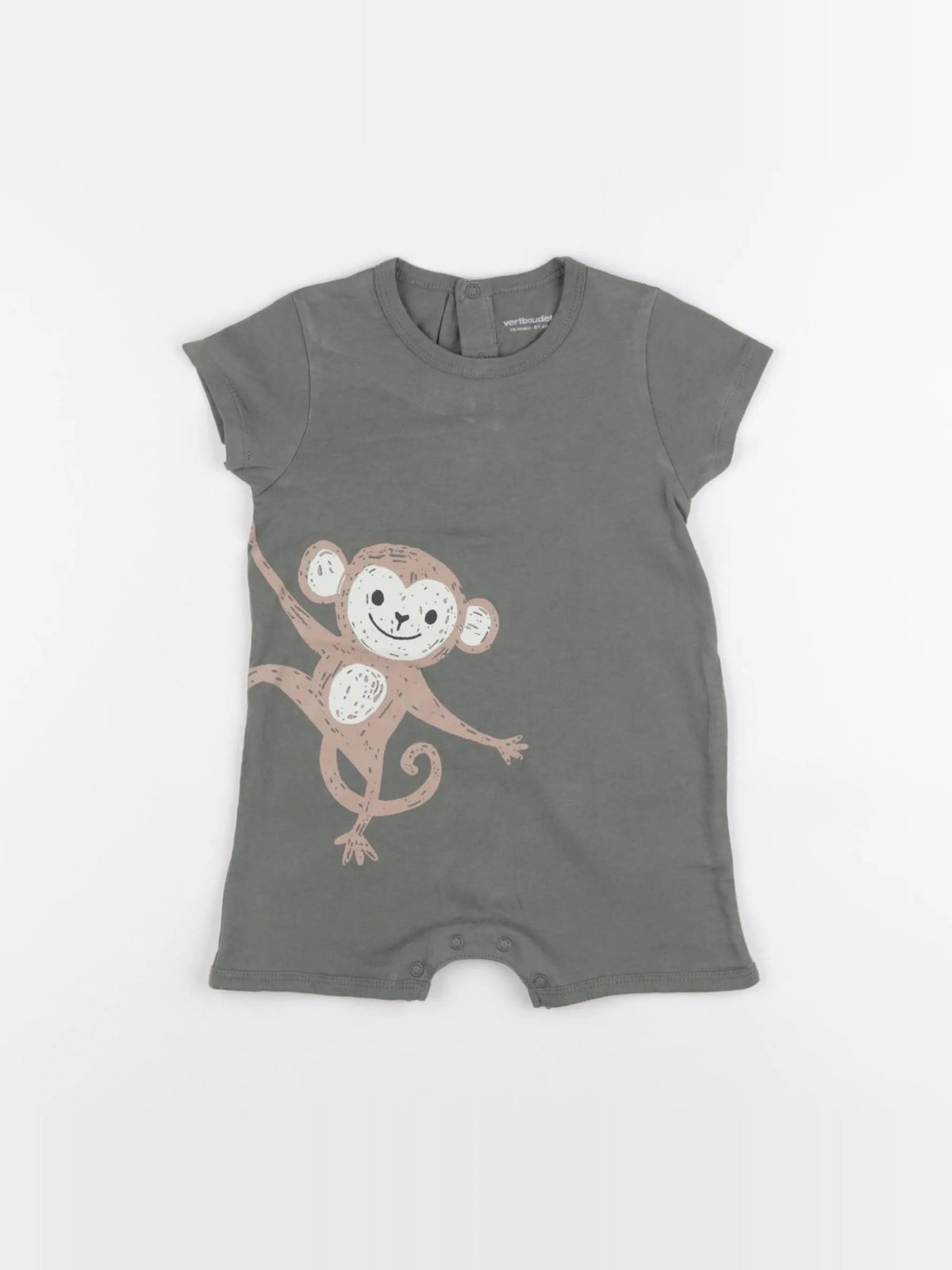 Vertbaudet - pyjama coton vert - 18 mois