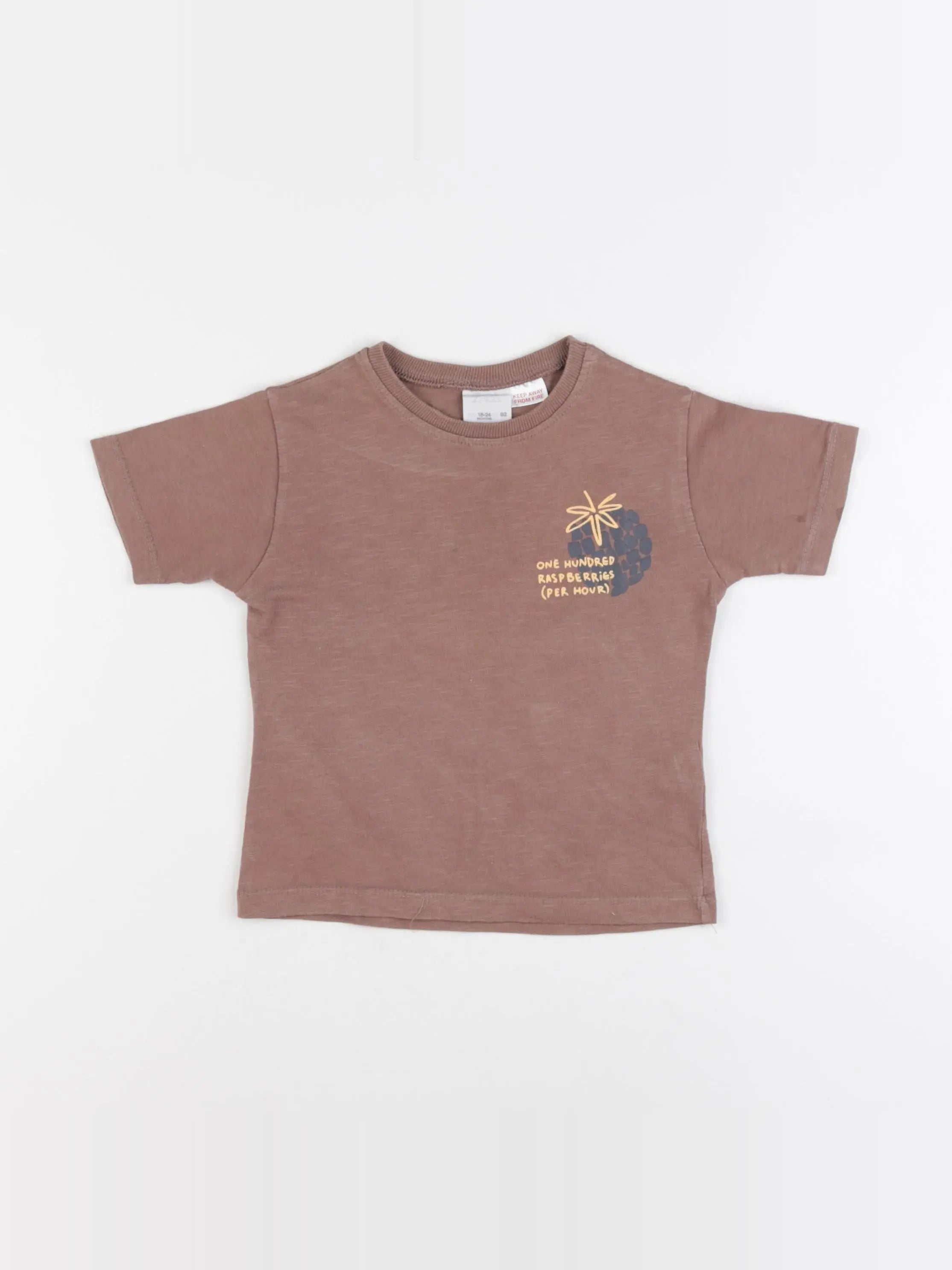 Zara - tee-shirt marron - 18/24 mois
