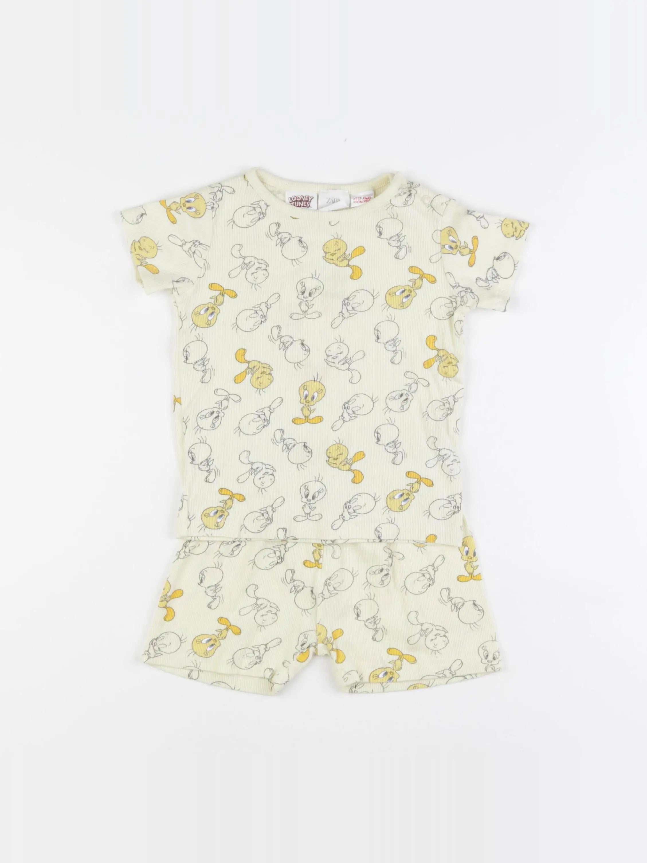 Zara - pyjama coton jaune - 18/24 mois
