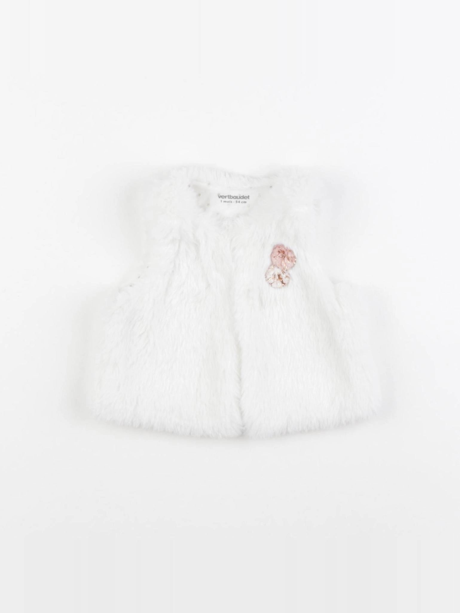 Vertbaudet - gilet blanc - 1 mois