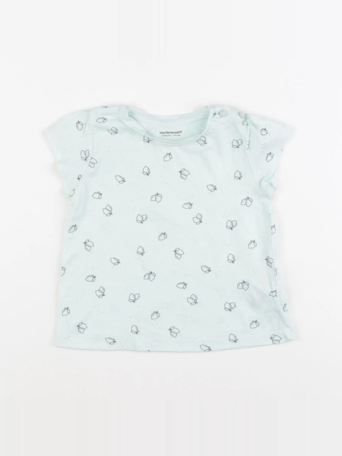 Vertbaudet - tee-shirt bleu - 12 mois