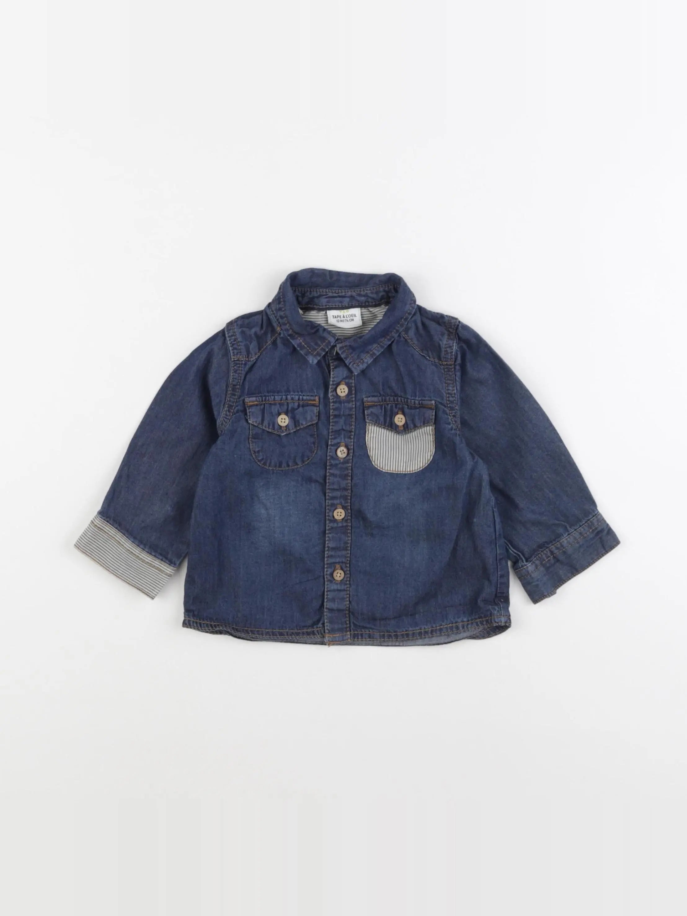 Tape à l'oeil - chemise bleu - 12 mois