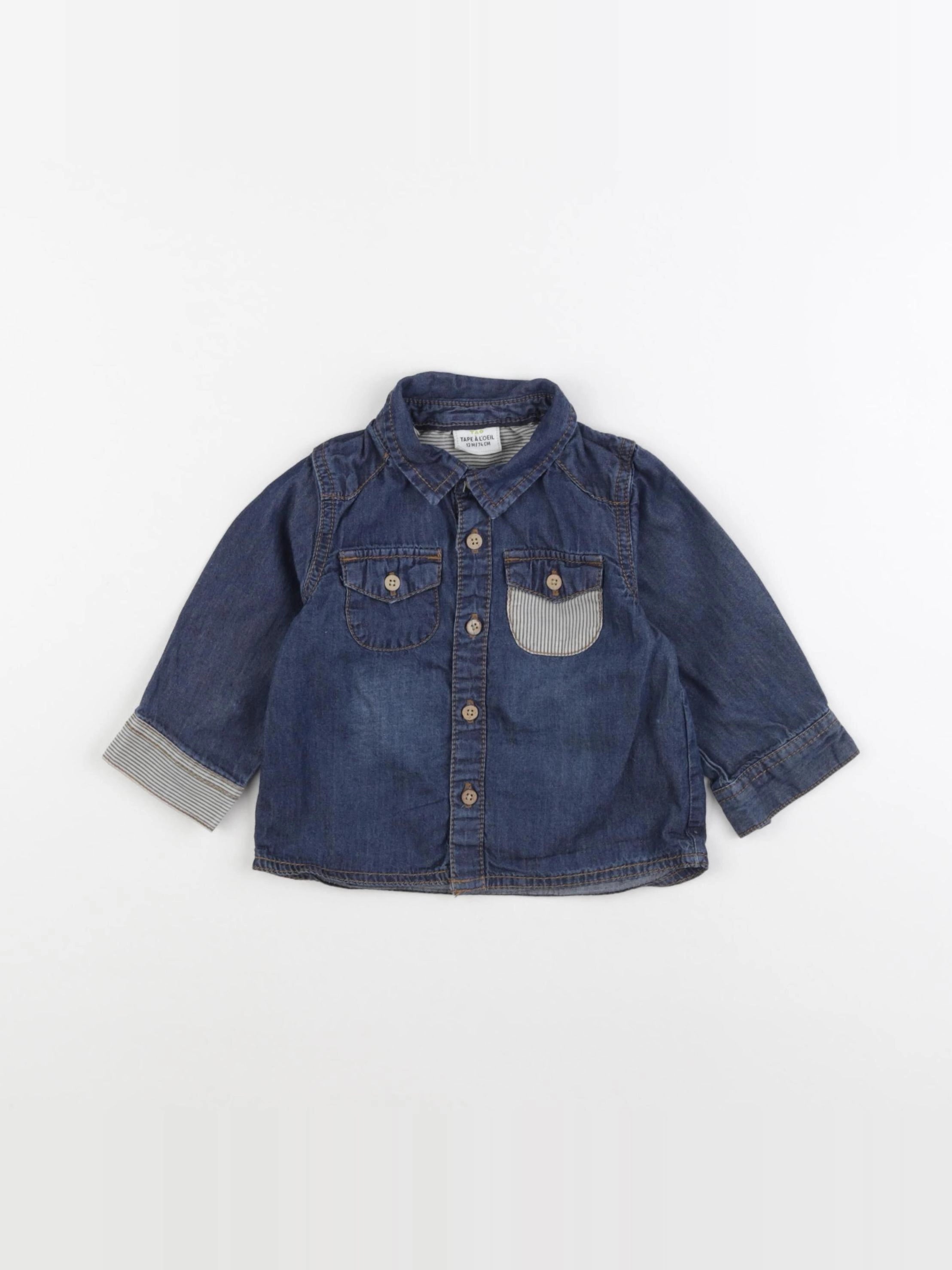 Tape à l'oeil - chemise bleu - 12 mois