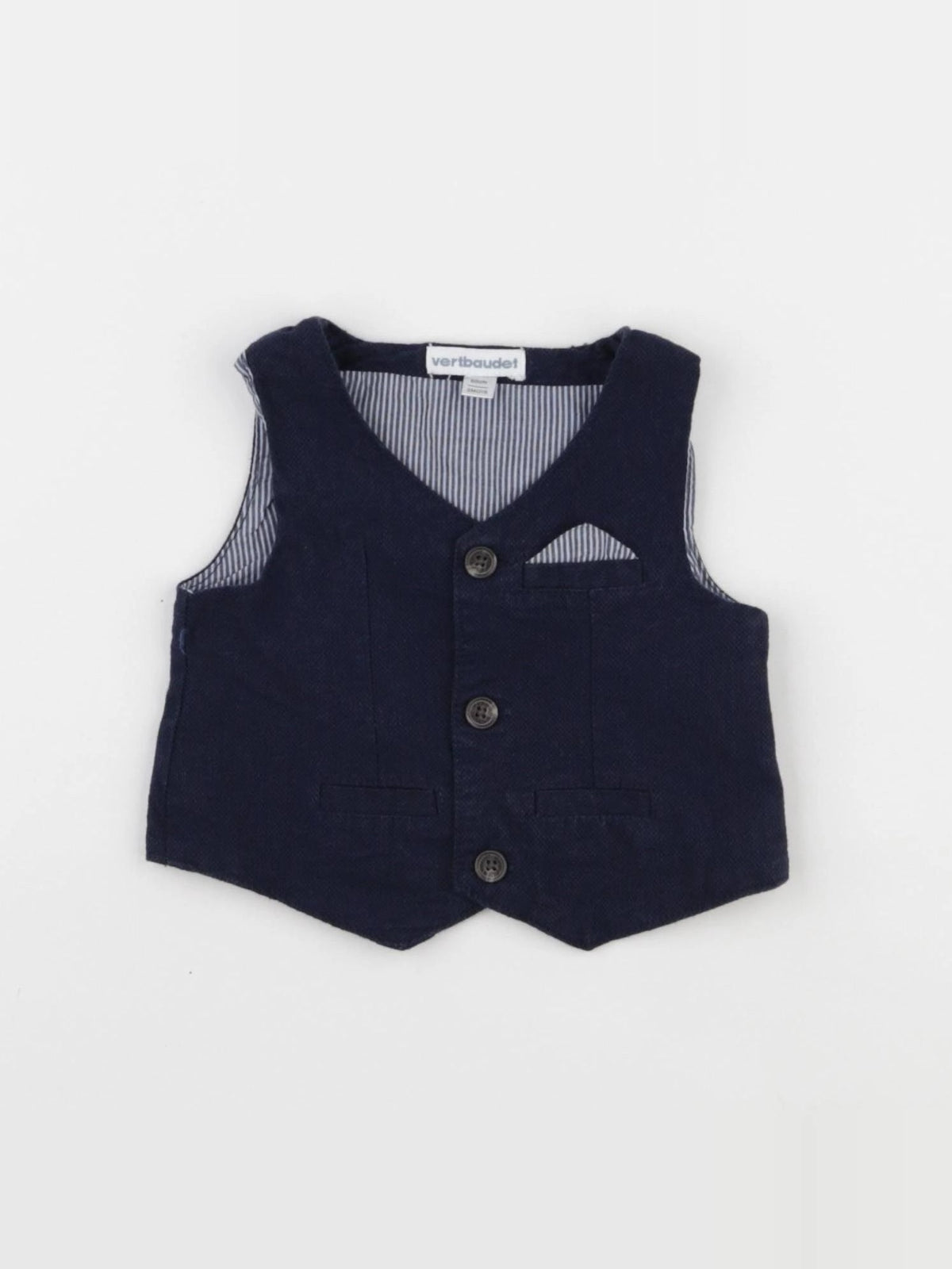 Vertbaudet - gilet bleu - 3 mois