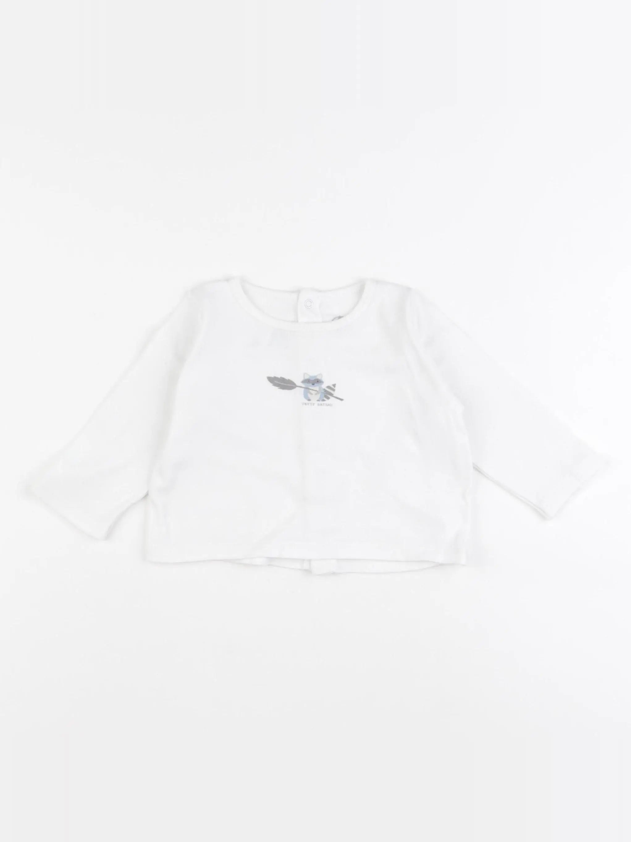 Petit Bateau - tee-shirt blanc - 6 mois