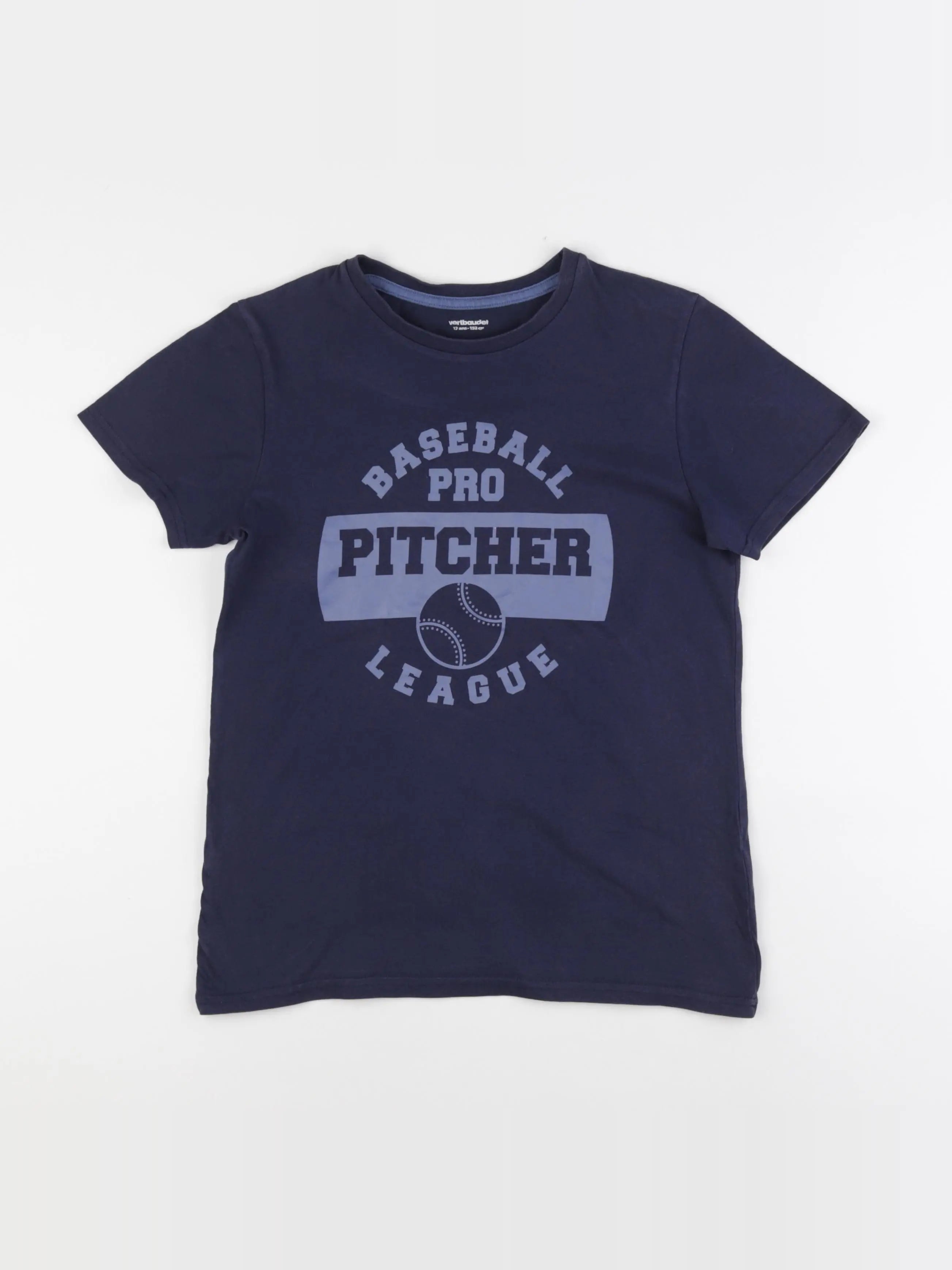 Vertbaudet - tee-shirt bleu - 12 ans