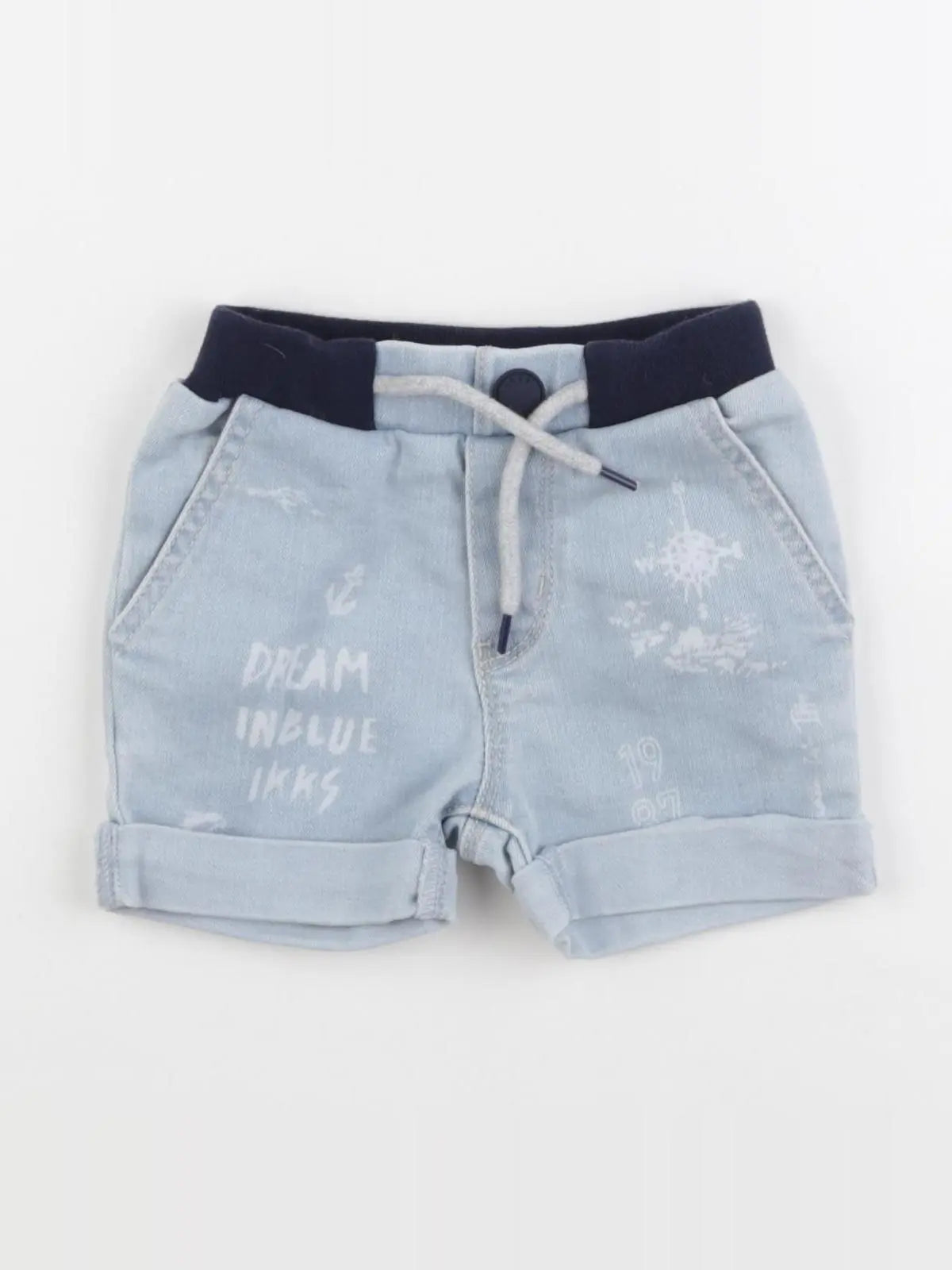 IKKS - short bleu - 6 mois