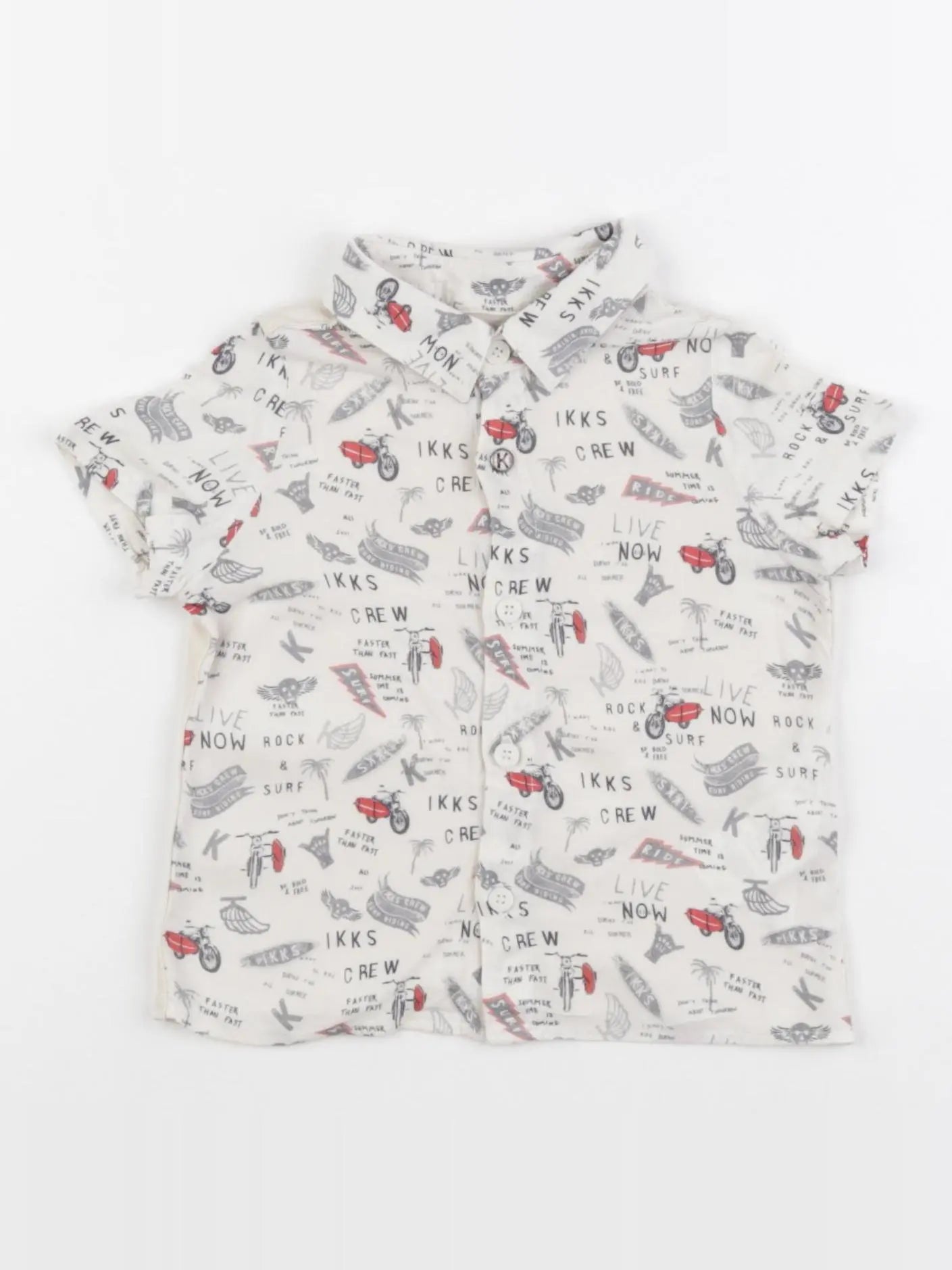 IKKS - chemise beige, bleu - 6 mois