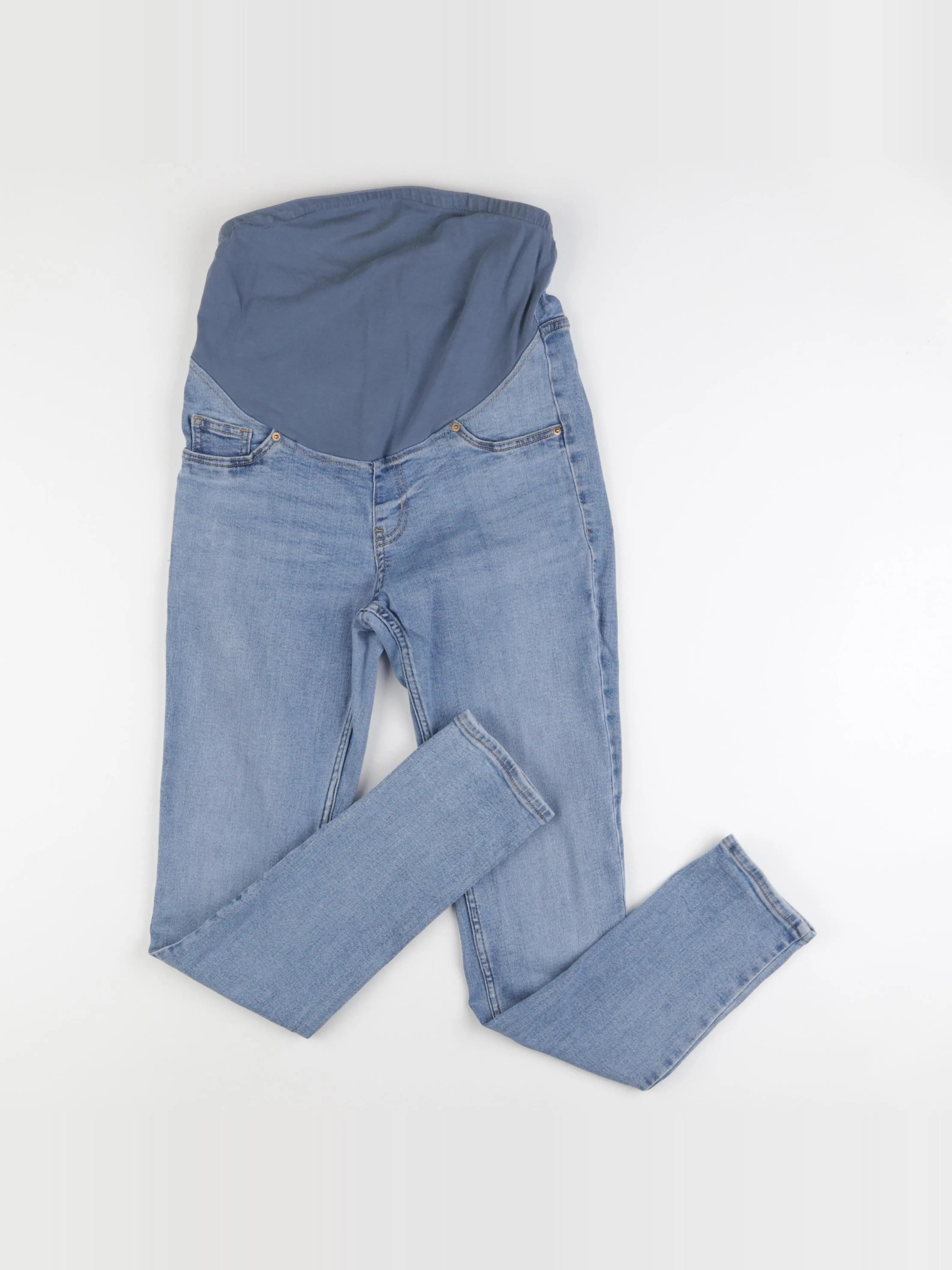 H&M - jean grossesse bleu - s
