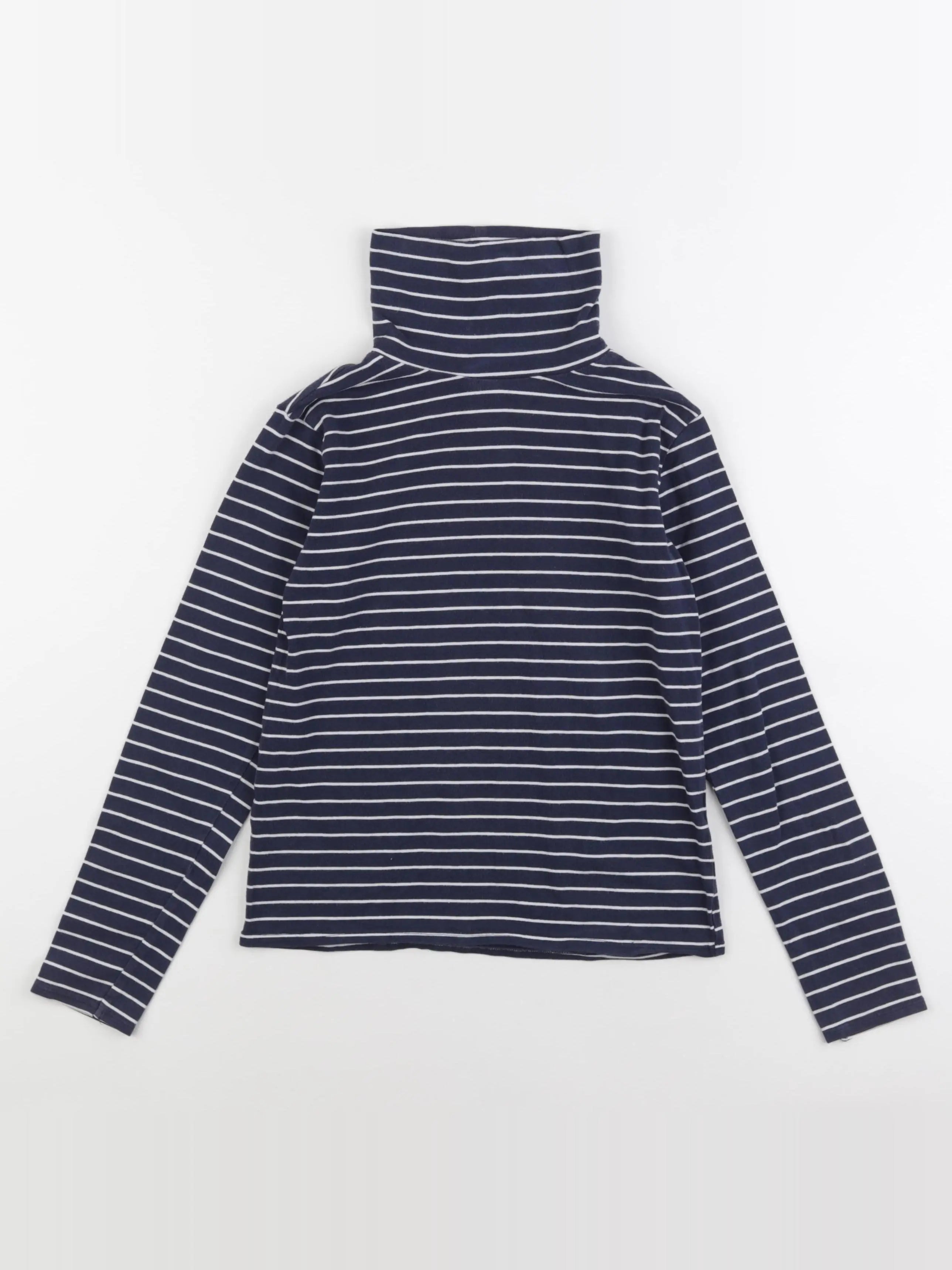 Vertbaudet - sous-pull blanc, bleu - 10 ans