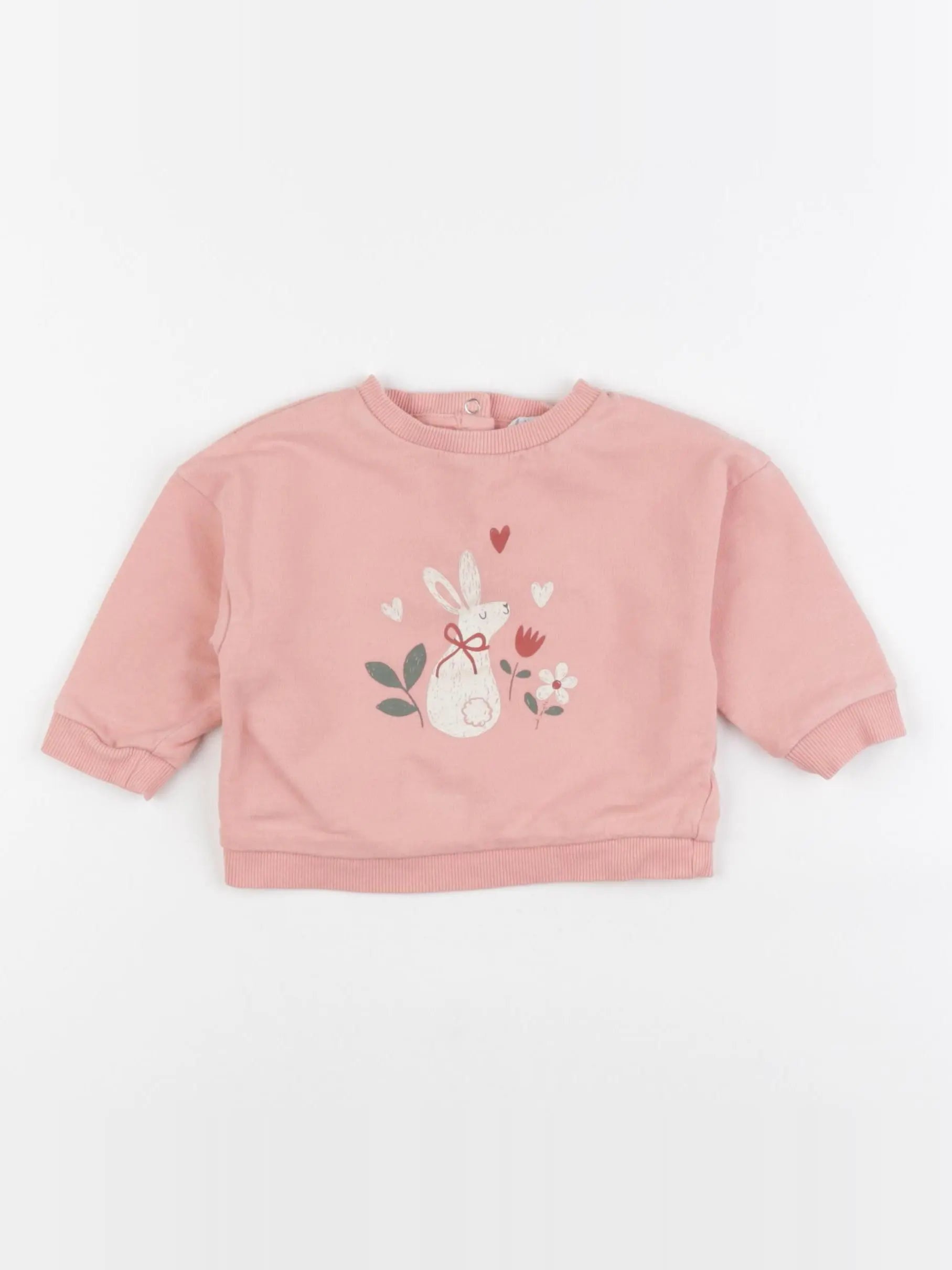 Vertbaudet - sweat rose - 6 mois