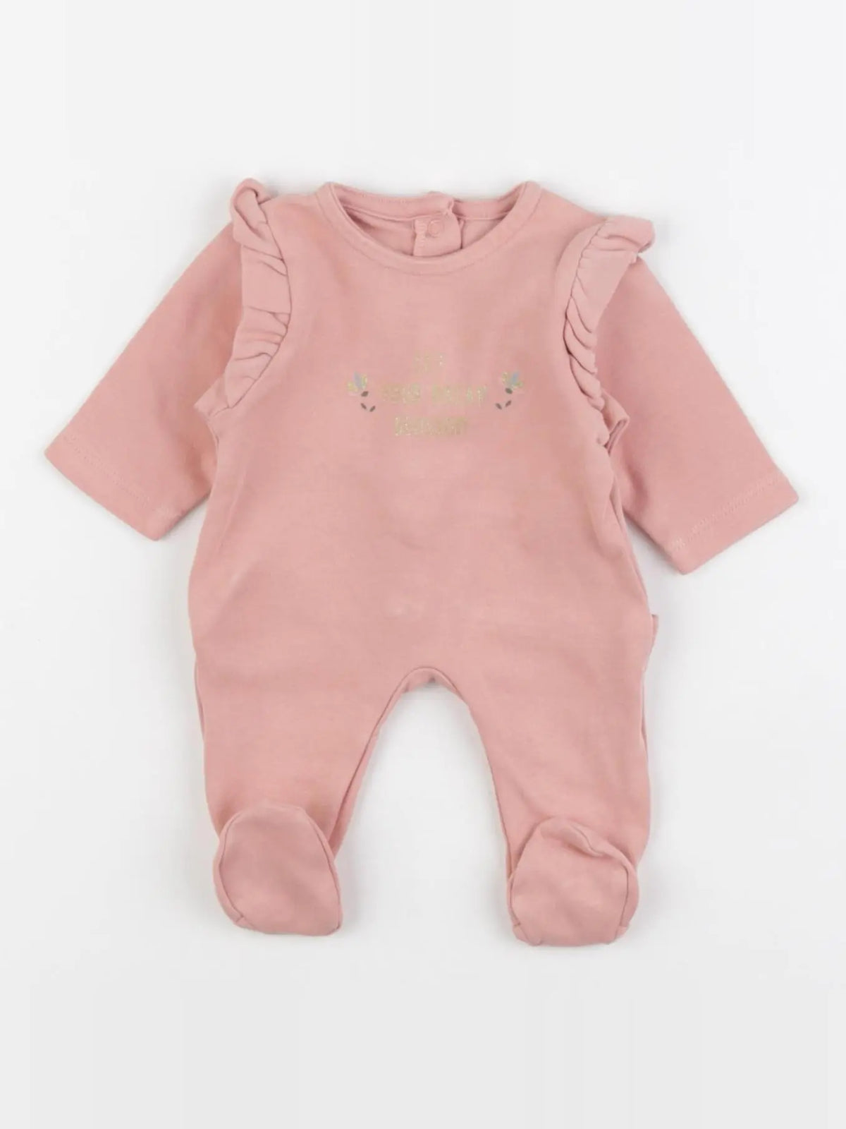 Vertbaudet - pyjama coton rose - 0 mois