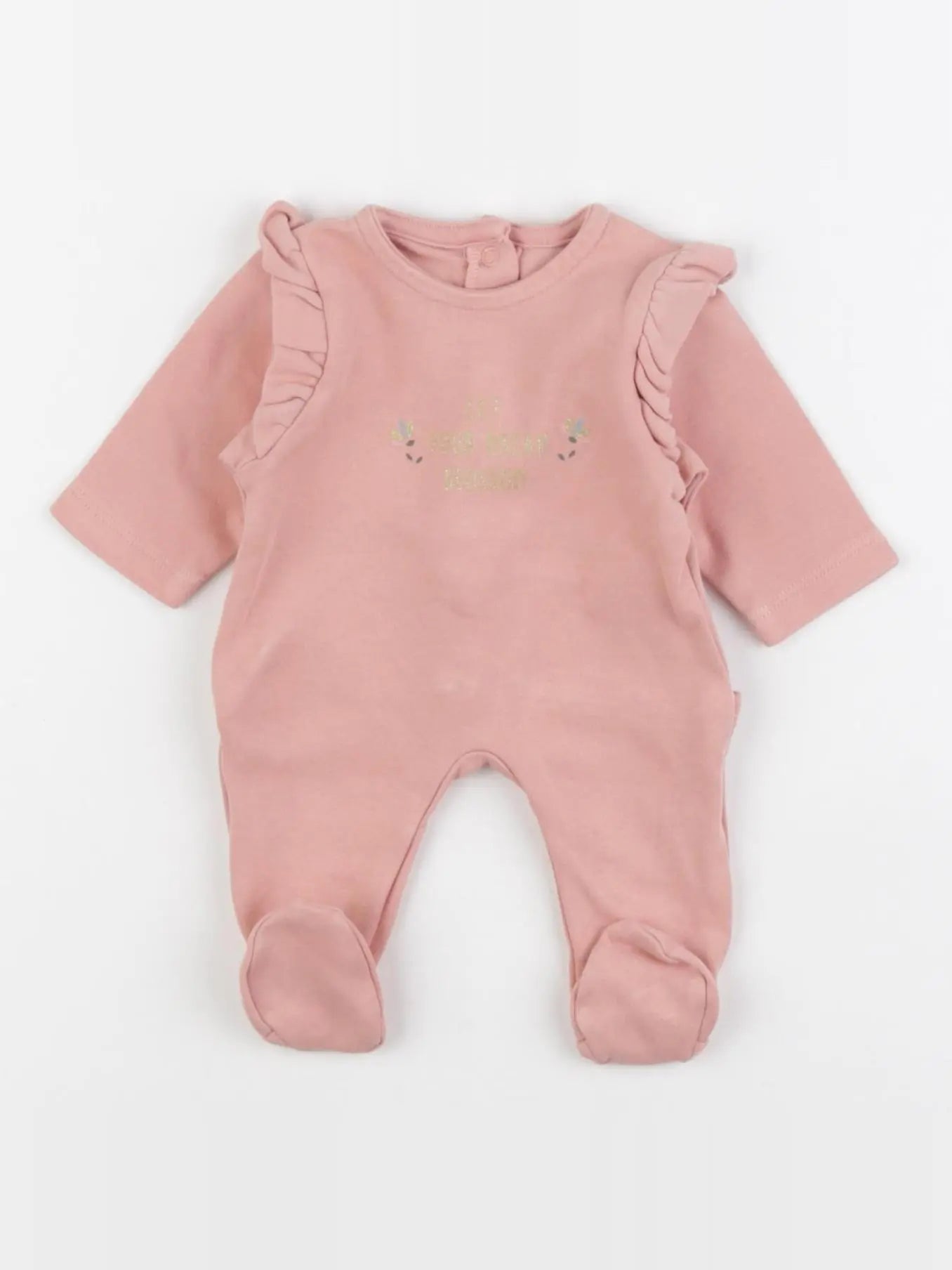 Vertbaudet - pyjama coton rose - 0 mois