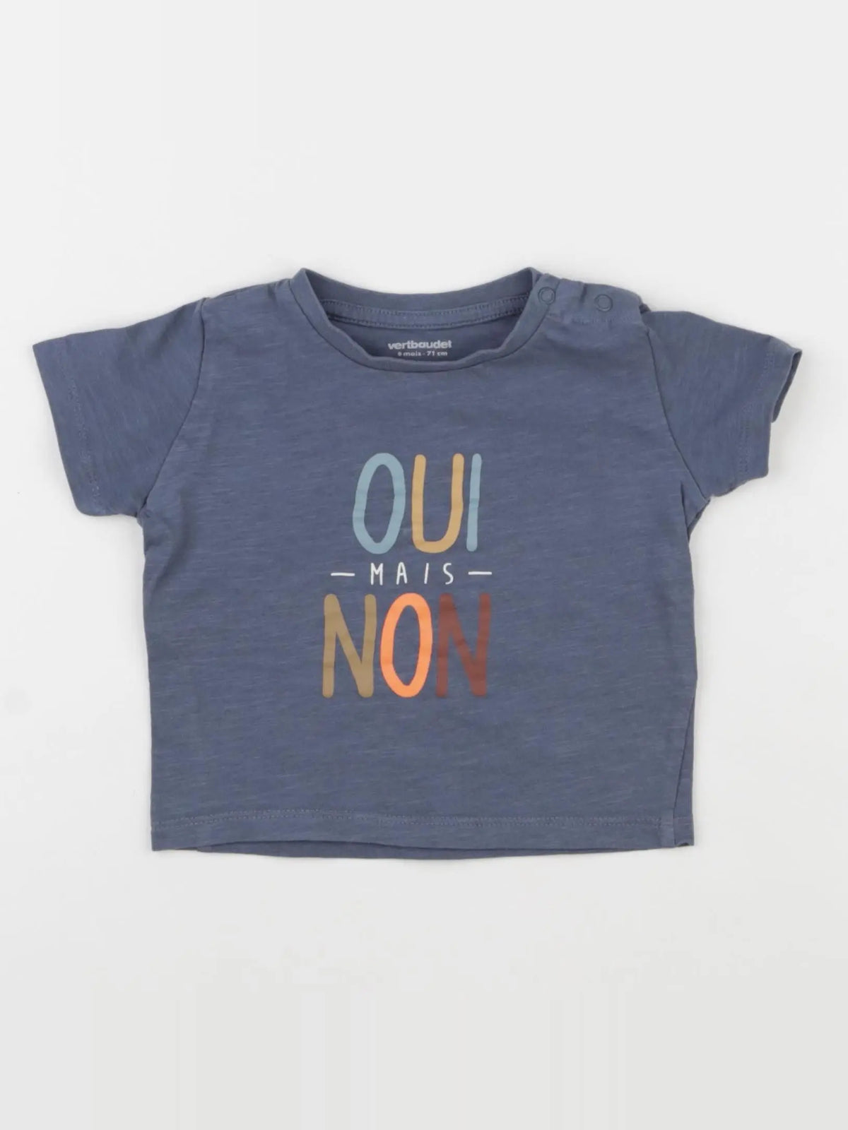 Vertbaudet - tee-shirt bleu - 9 mois