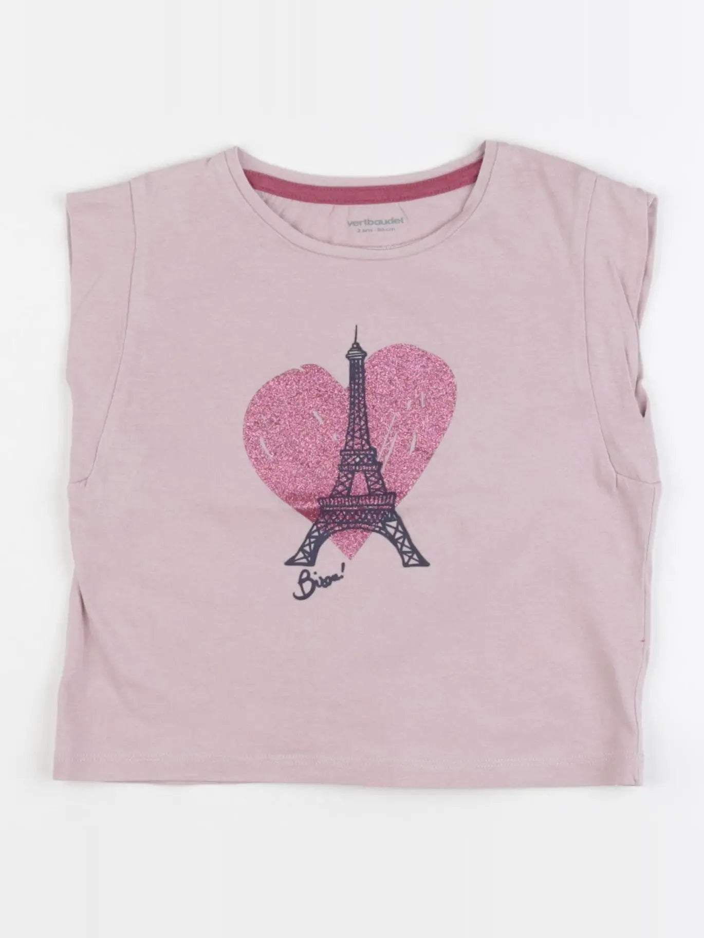 Vertbaudet - tee-shirt violet - 2 ans