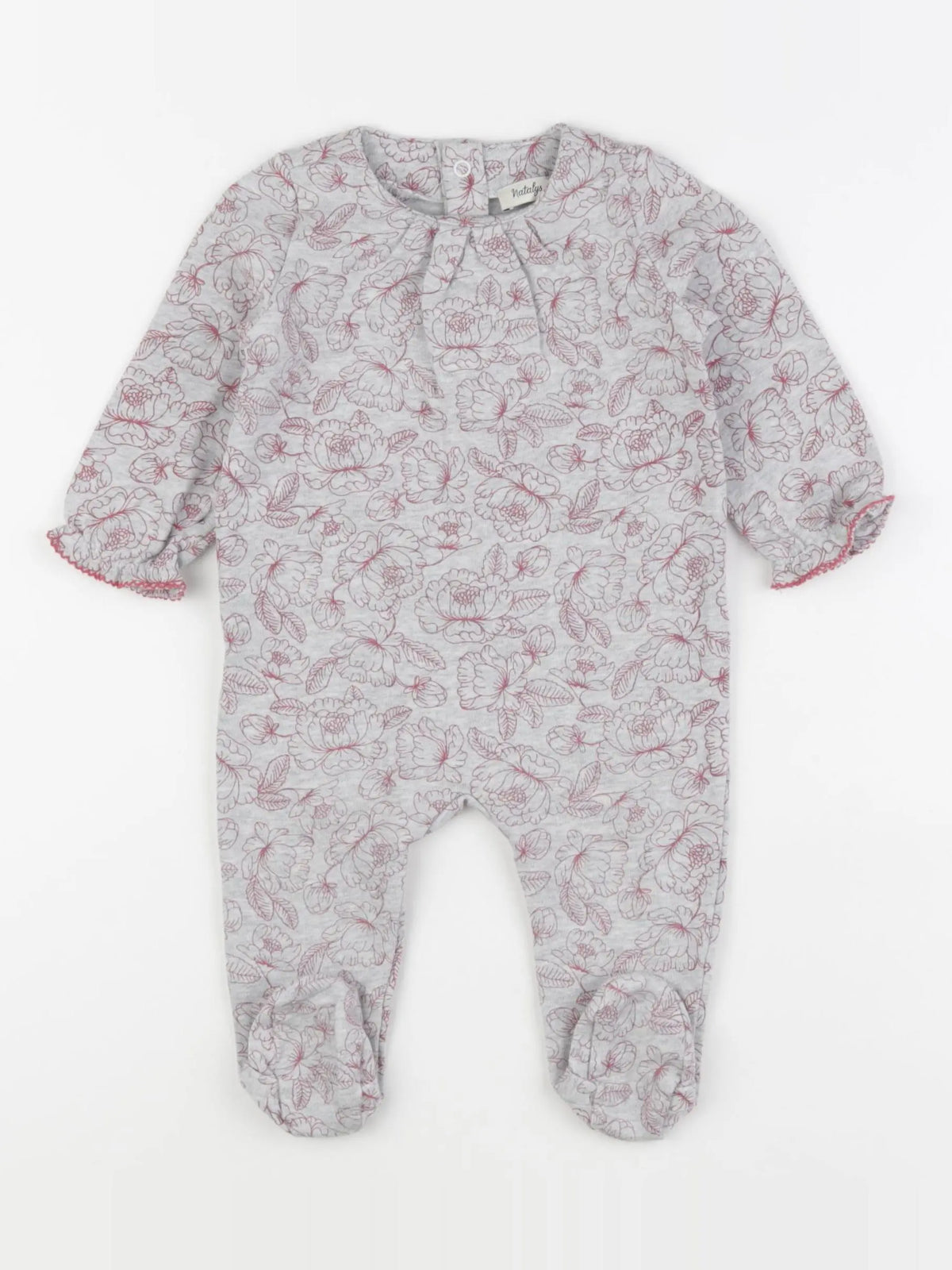 Natalys - pyjama coton gris - 6 mois
