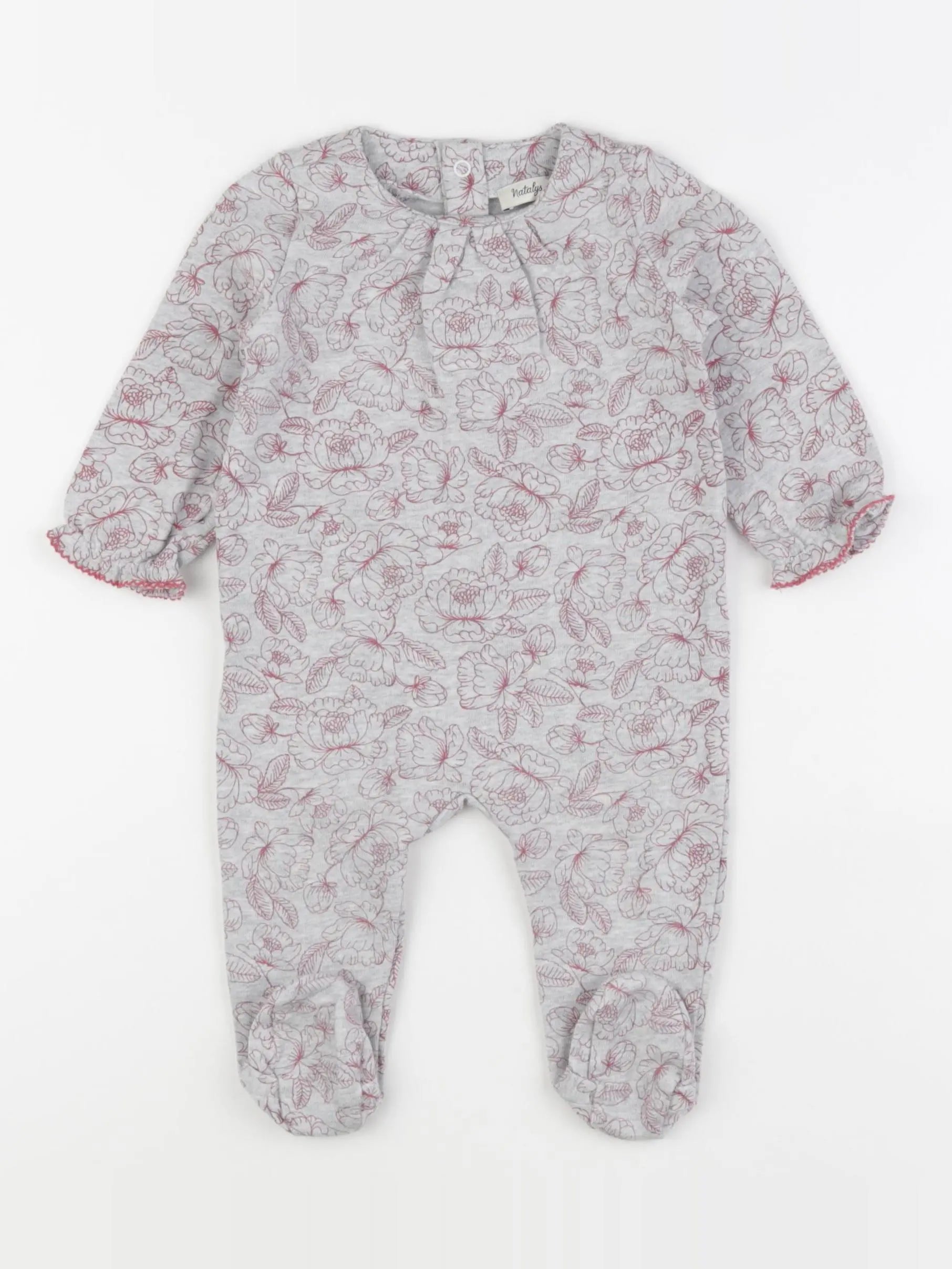 Natalys - pyjama coton gris - 6 mois