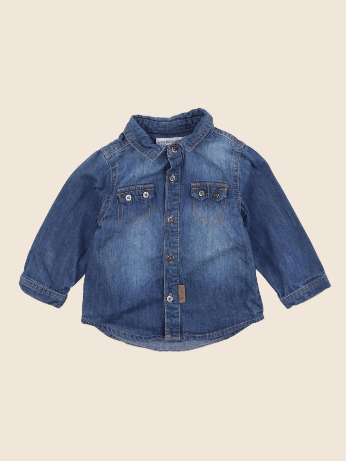Vertbaudet - chemise bleu - 6 mois