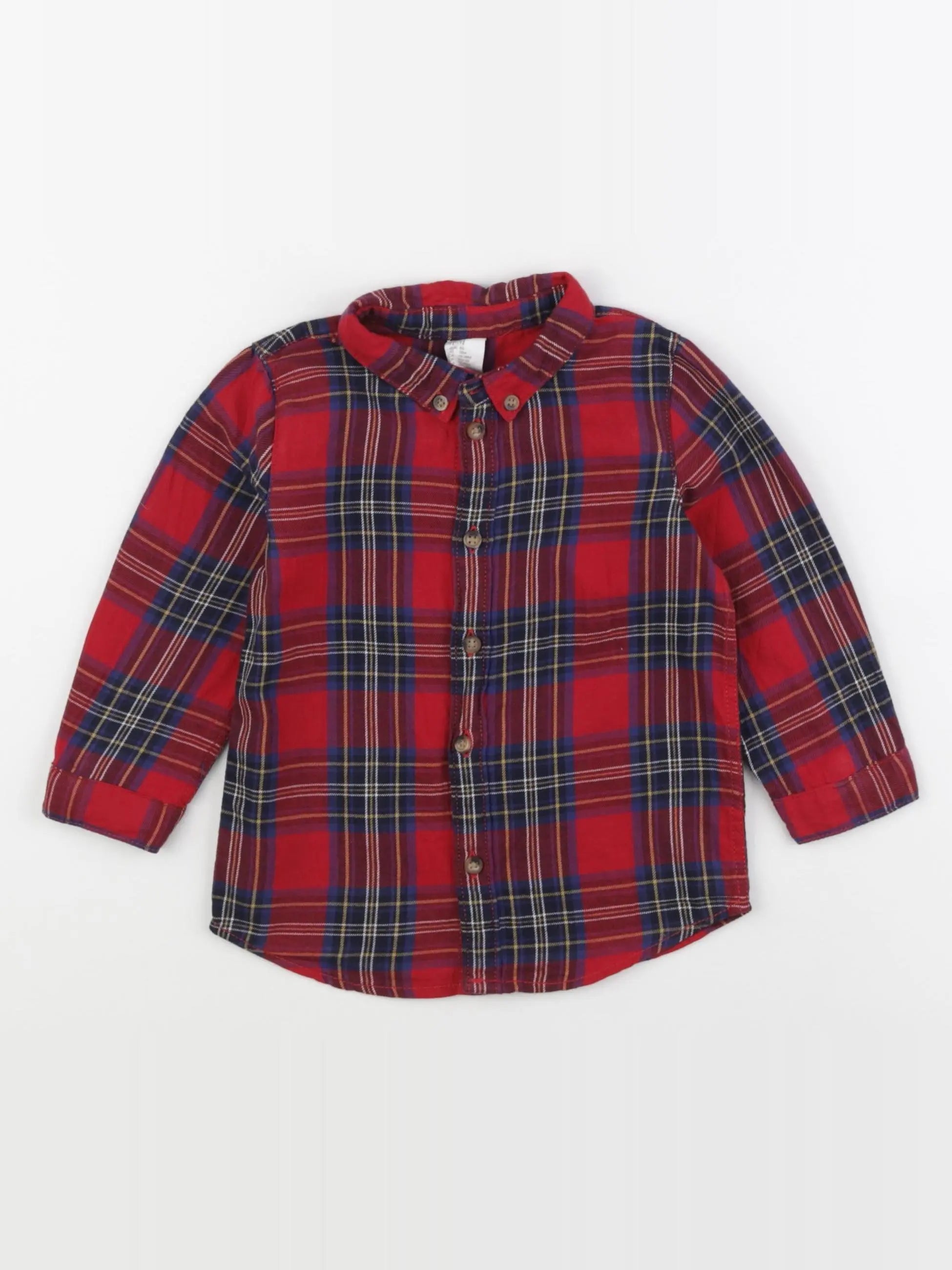 H&M - chemise rouge - 12/18 mois
